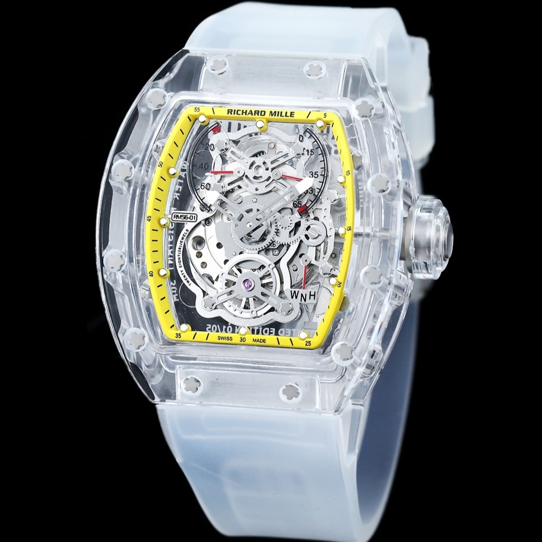 [TOP] Richard Mille Men's RM56-01 Transparent Case Watch 43mmx50mm-5 Colors