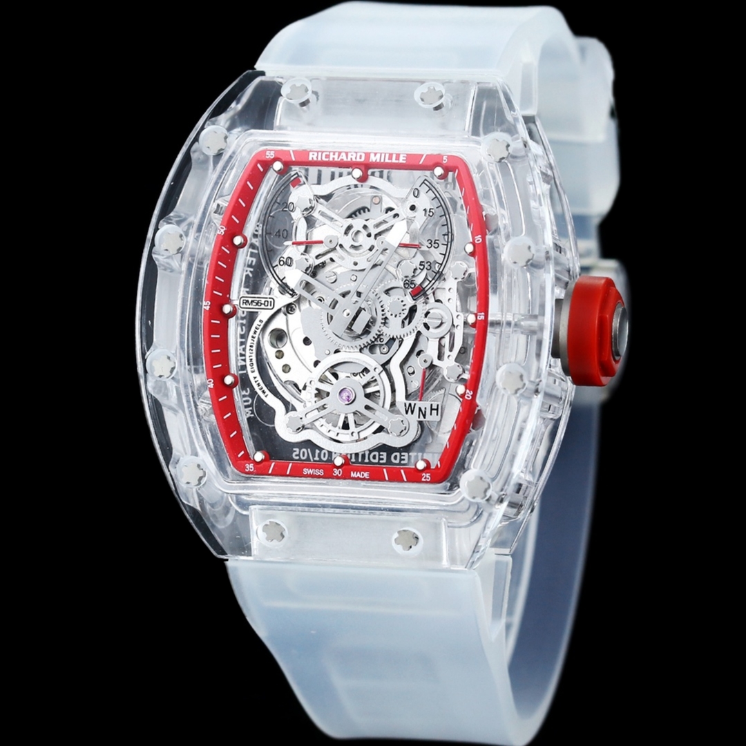 [TOP] Richard Mille Men's RM56-01 Transparent Case Watch 43mmx50mm-5 Colors