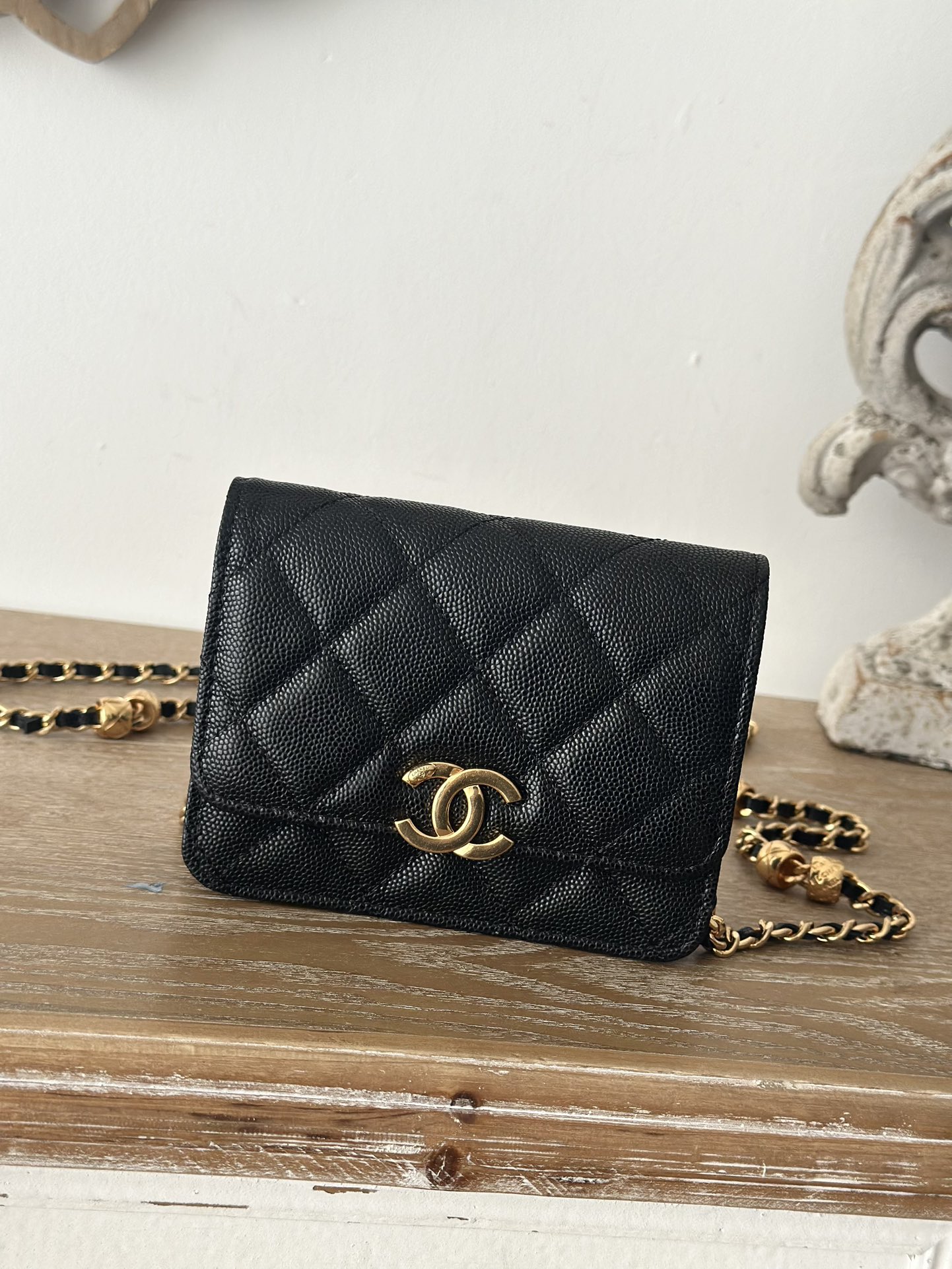 [TOP] CHANEL Mini Flap Bag 12.5x9x2.5cm - Black