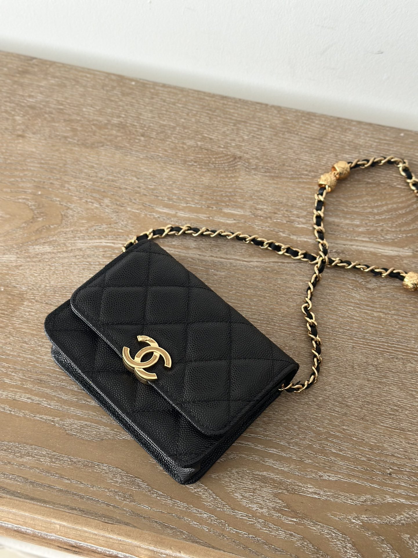 [TOP] CHANEL Mini Flap Bag 12.5x9x2.5cm - Black