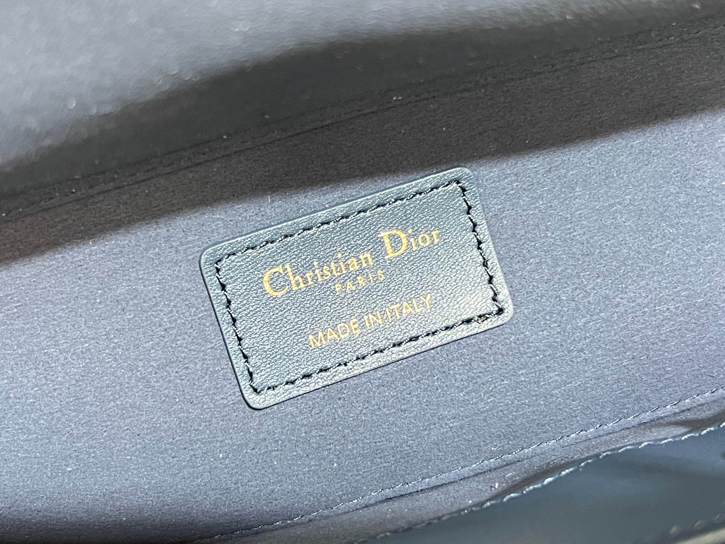 [TOP] Christian Dior Lady D-Joy Bags 16cm/22cm/26cm - Dark Blue&GHW