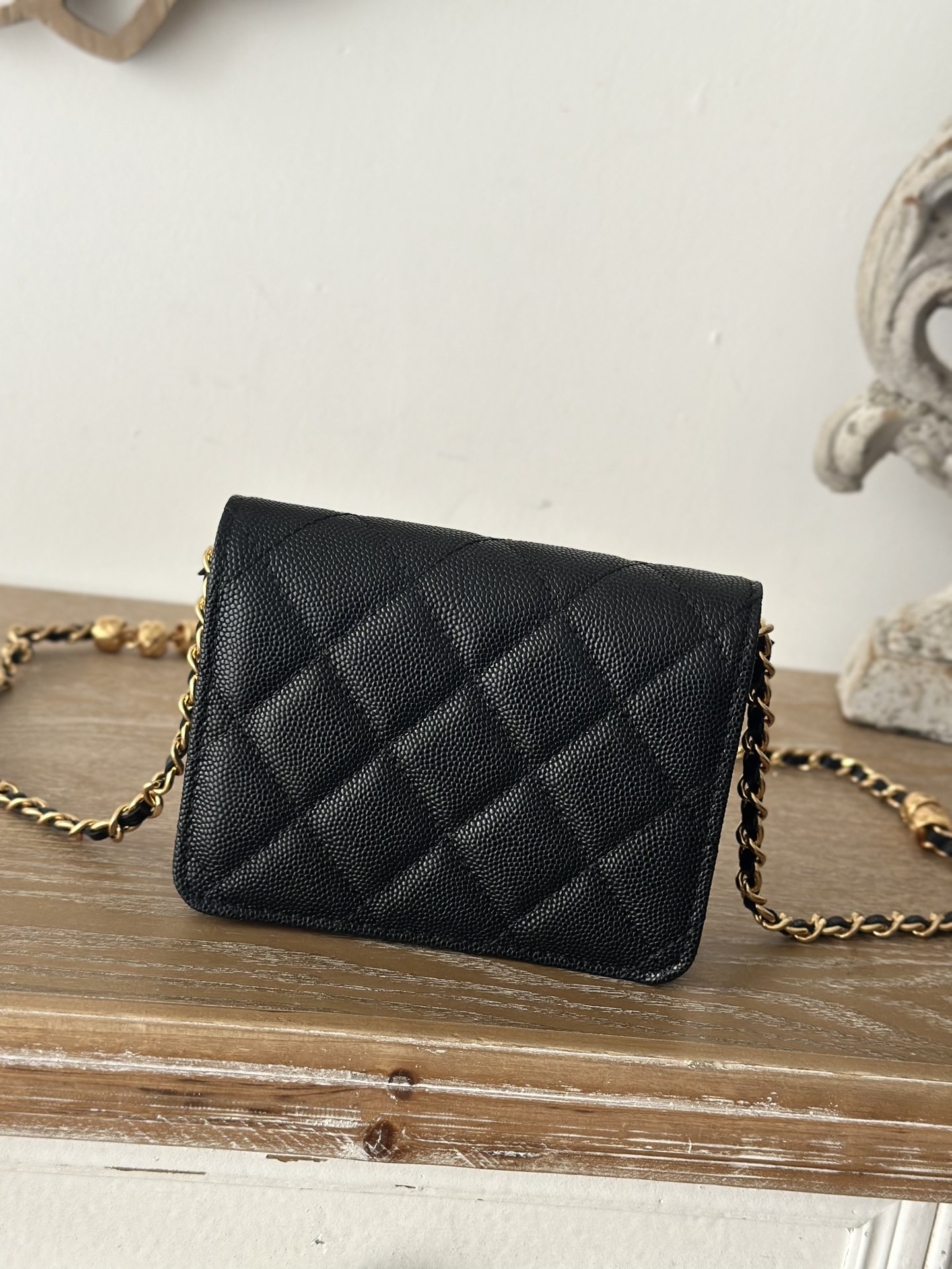[TOP] CHANEL Mini Flap Bag 12.5x9x2.5cm - Black