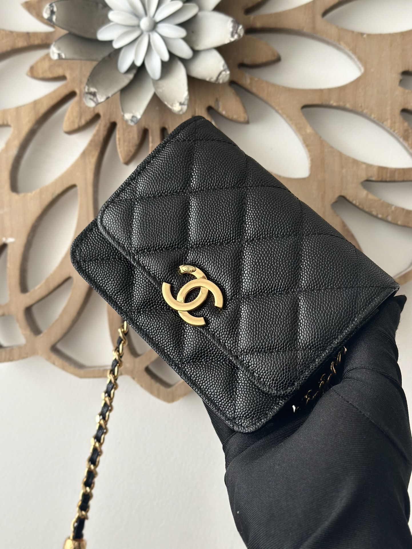 [TOP] CHANEL Mini Flap Bag 12.5x9x2.5cm - Black