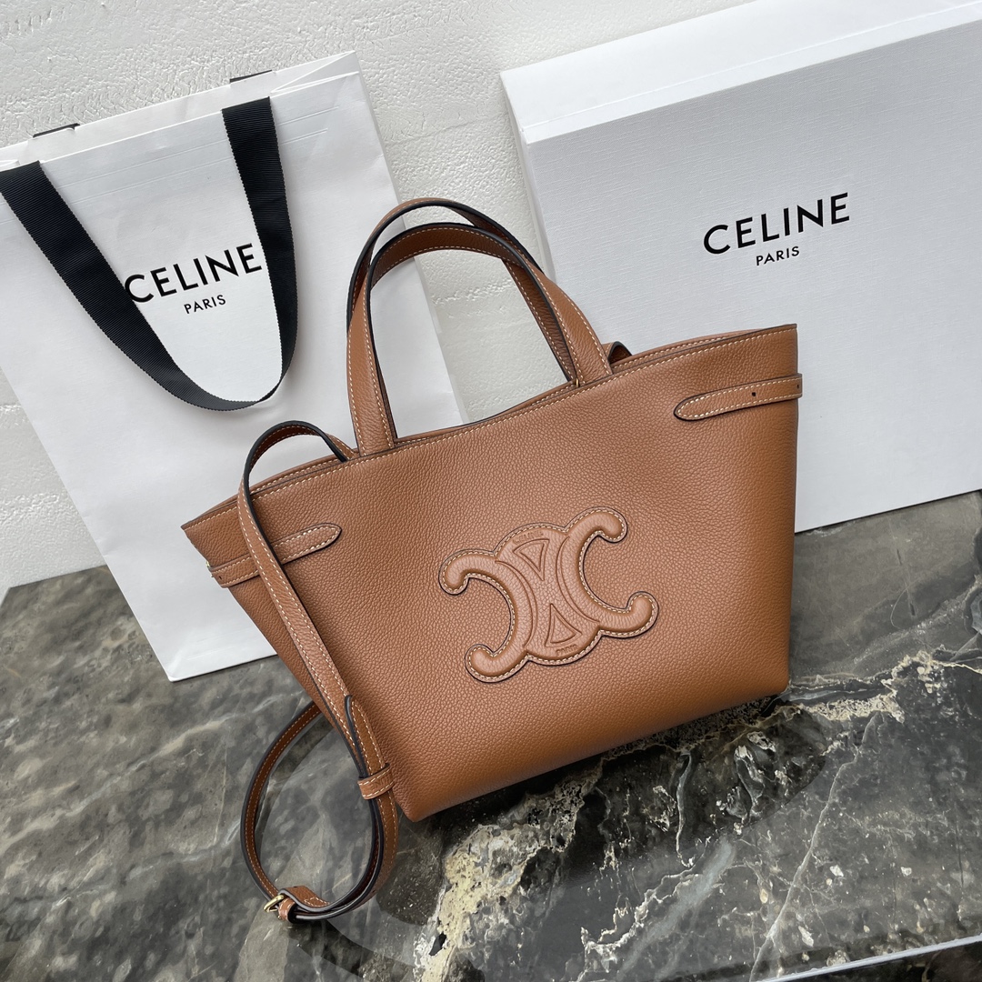 [TOP] CELINE Cabas Bags Granulated Cow Leather Handbag - 20*21*10CM - 3 Colour