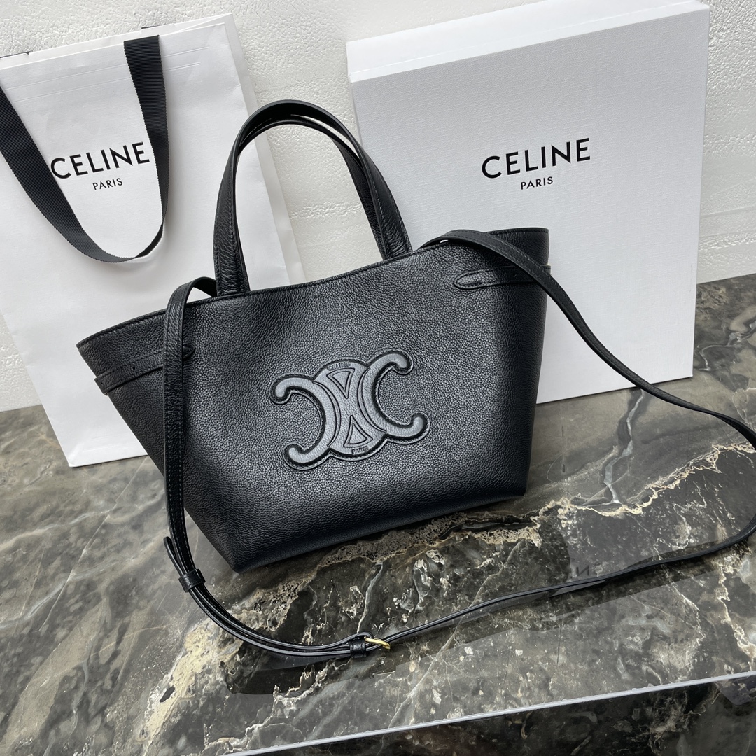 [TOP] CELINE Cabas Bags Granulated Cow Leather Handbag - 20*21*10CM - 3 Colour