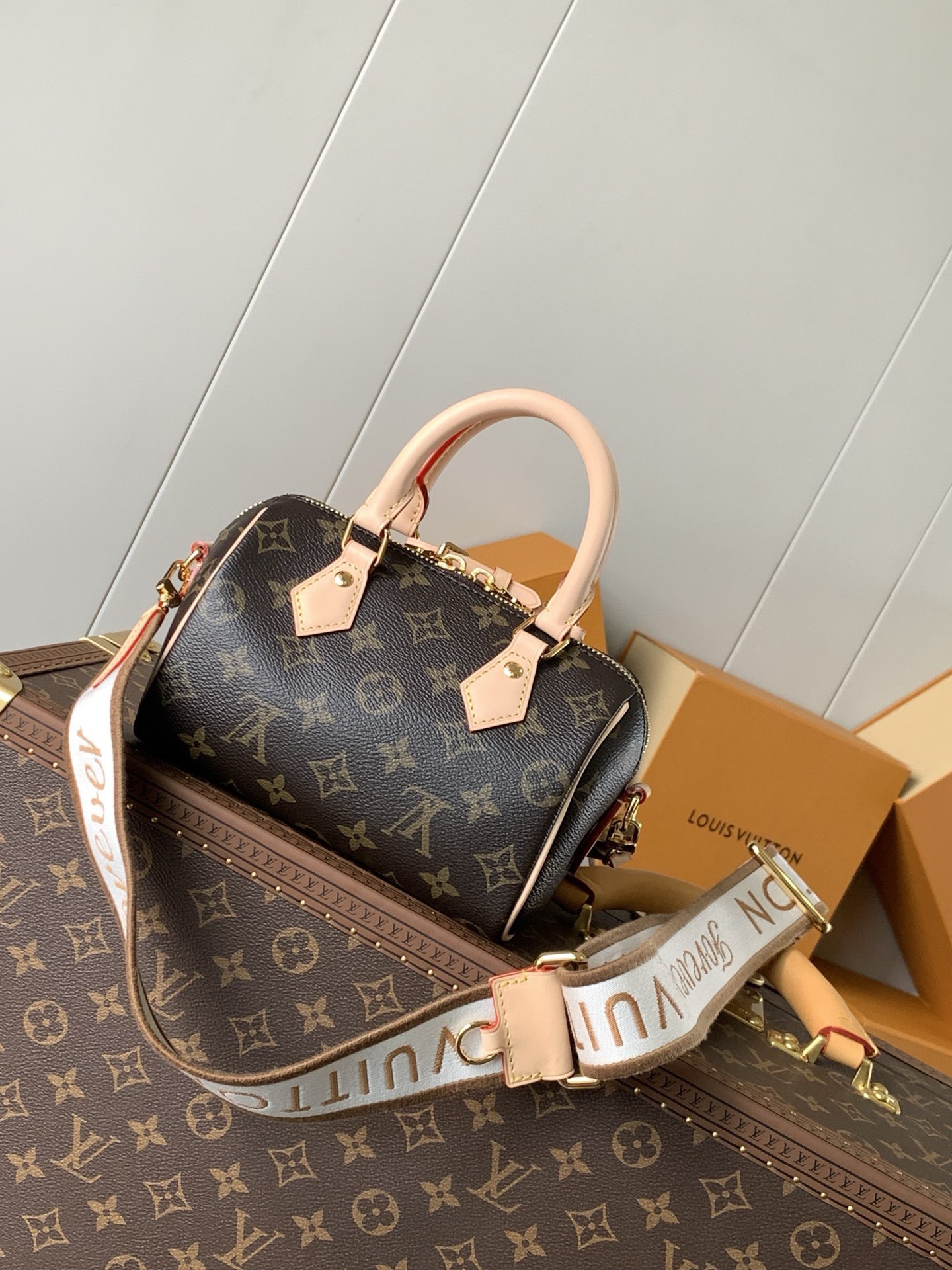 [TOP] Louis Vuitton LV SPEEDY TRUNK 18 Bag  - Brown