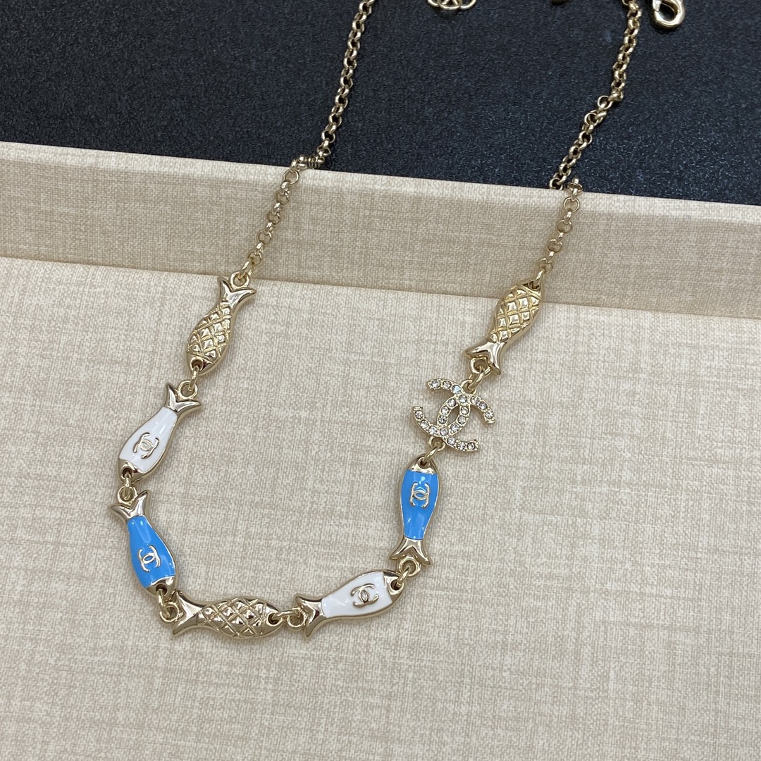 [TOP] CHANEL CC Necklace - Gold