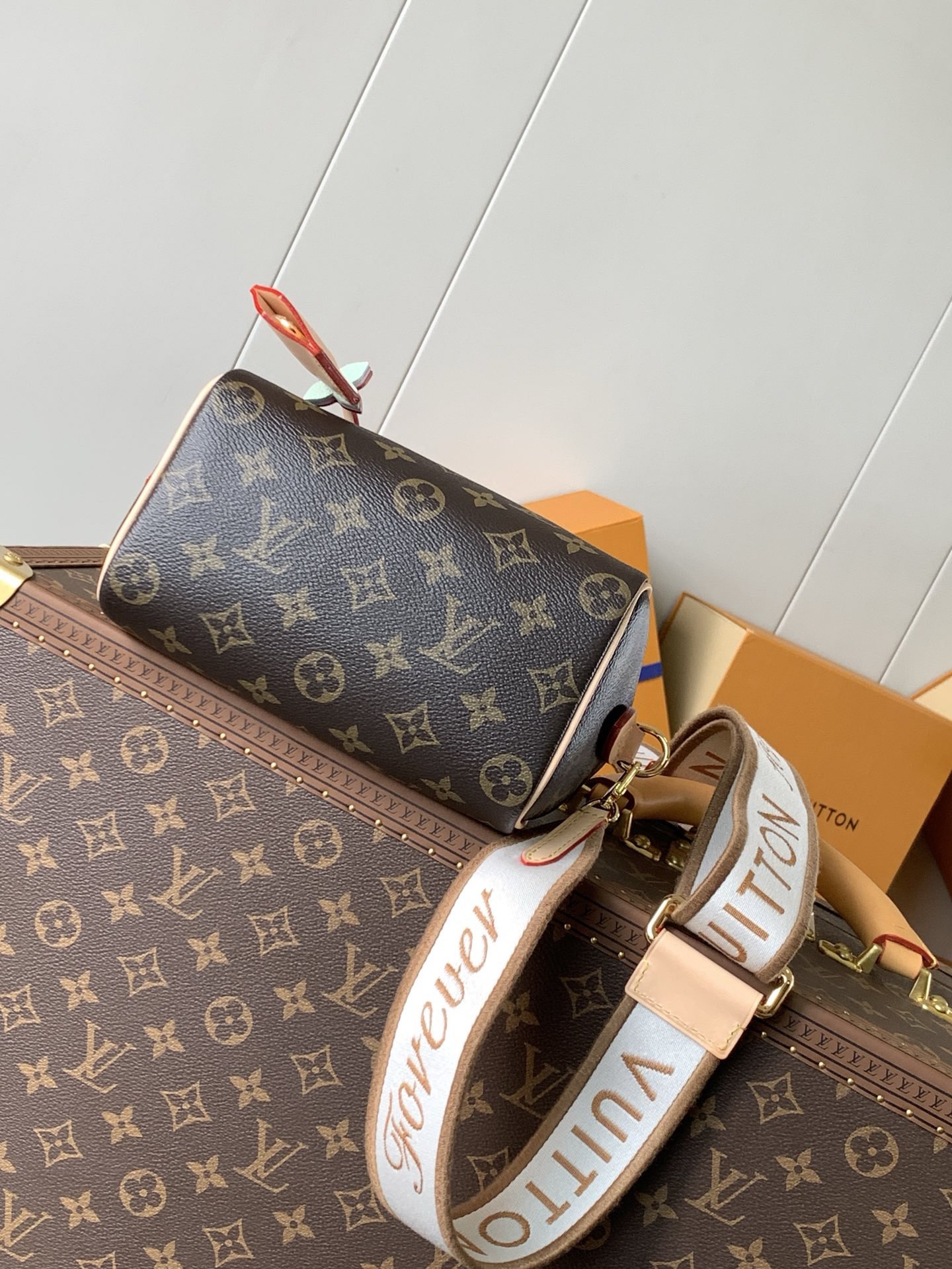 [TOP] Louis Vuitton LV SPEEDY TRUNK 18 Bag  - Brown