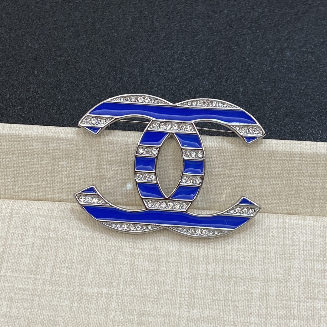 [TOP] CHANEL Brooch - Blue&Silver