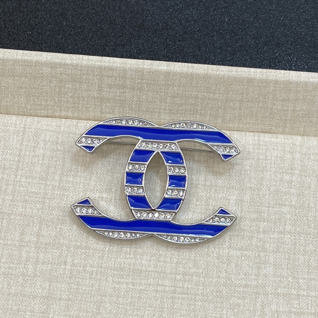 [TOP] CHANEL Brooch - Blue&Silver