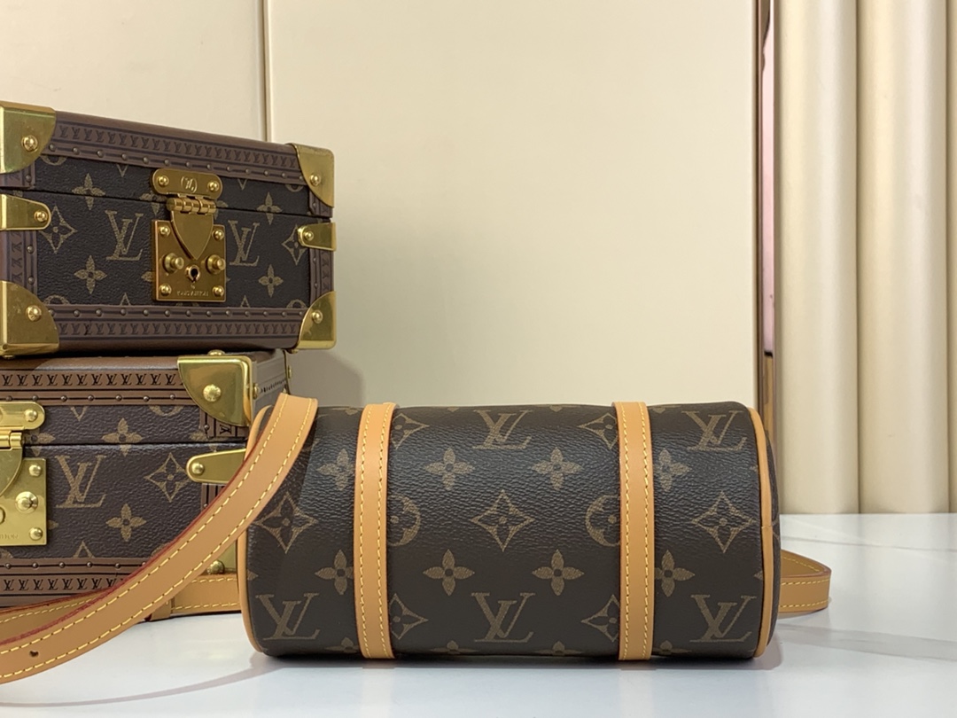 [TOP] Louis Vuitton LV Monogram Canvas Papillon 19 Bag 21*10*10cm - Brown