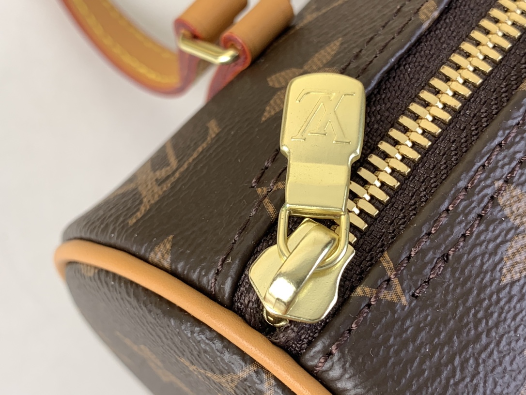[TOP] Louis Vuitton LV Monogram Canvas Papillon 19 Bag 21*10*10cm - Brown