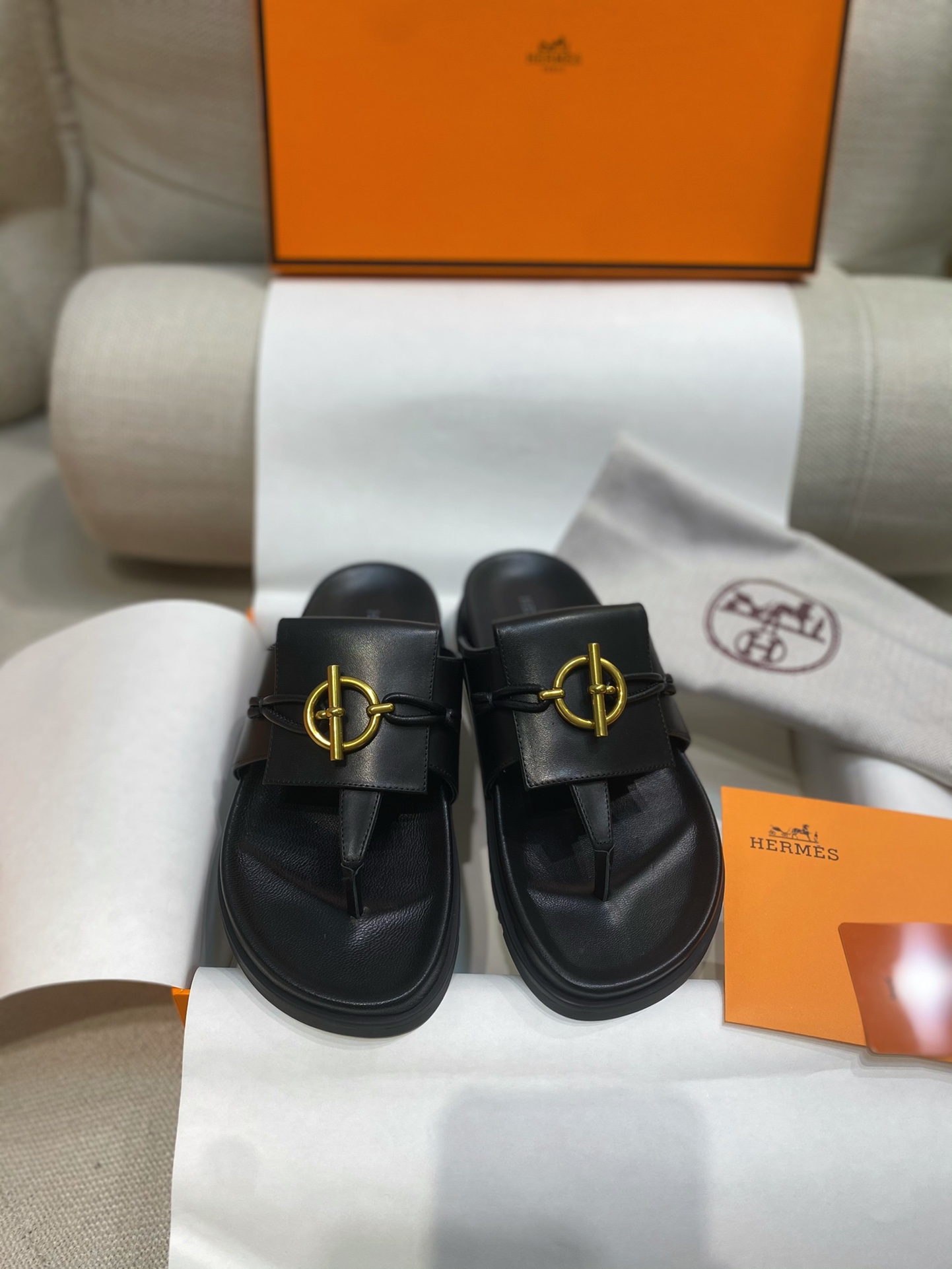 [TOP] HERMES Joyce Sandals Slippers- 2 Colour