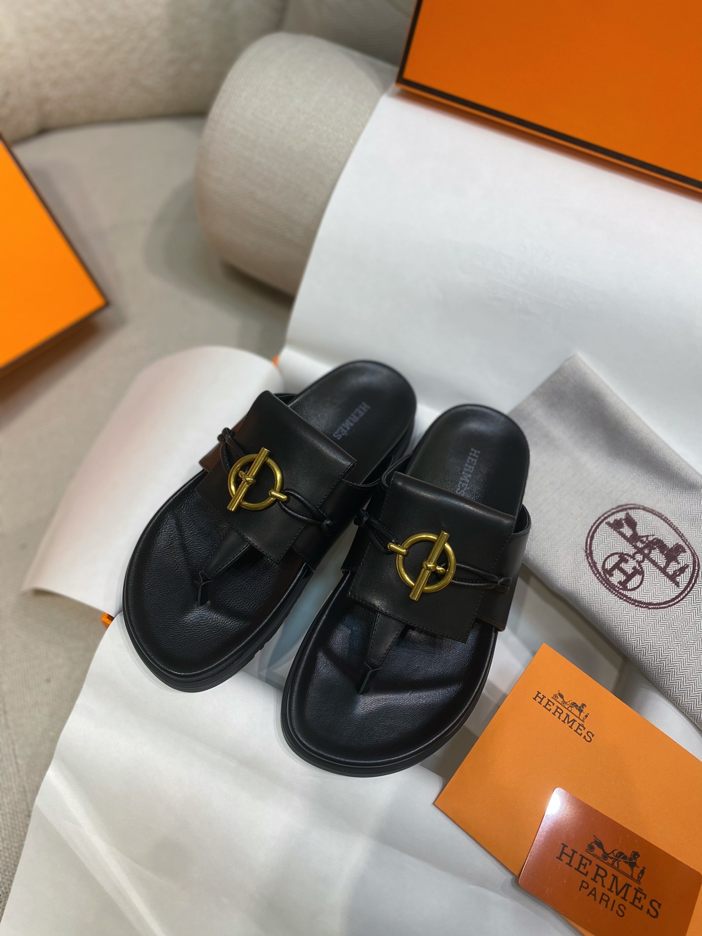 [TOP] HERMES Joyce Sandals Slippers- 2 Colour