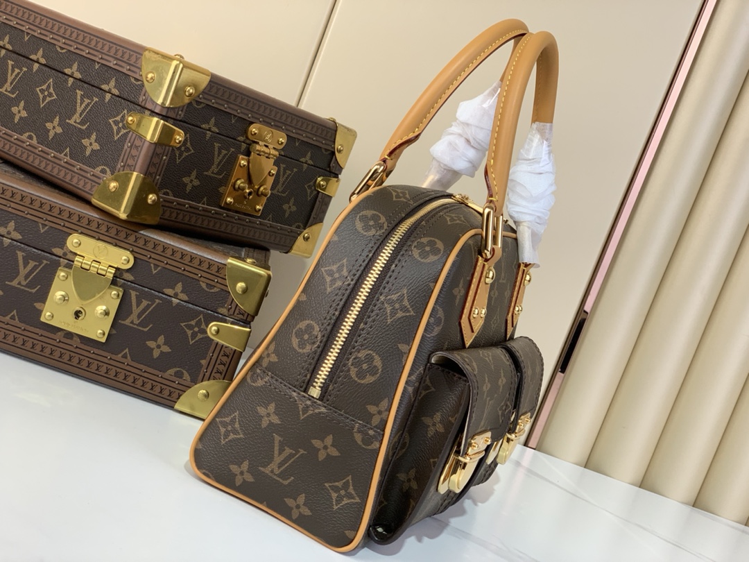 [TOP] Louis Vuitton LV Monogram Manhattan PM Bag 30＊12＊20cm - Brown