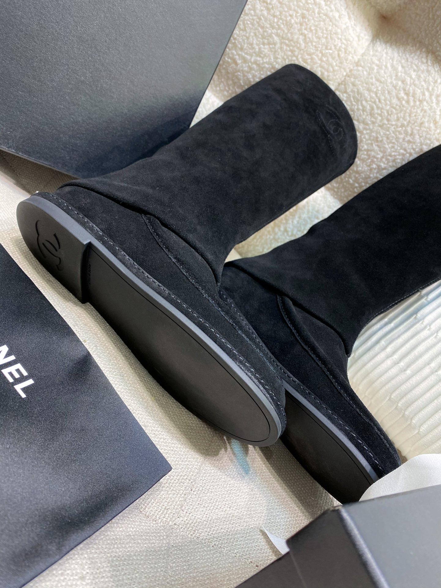 [TOP] CHANEL CC Suede Boots High Boots Cow Cuede - 2 Colour