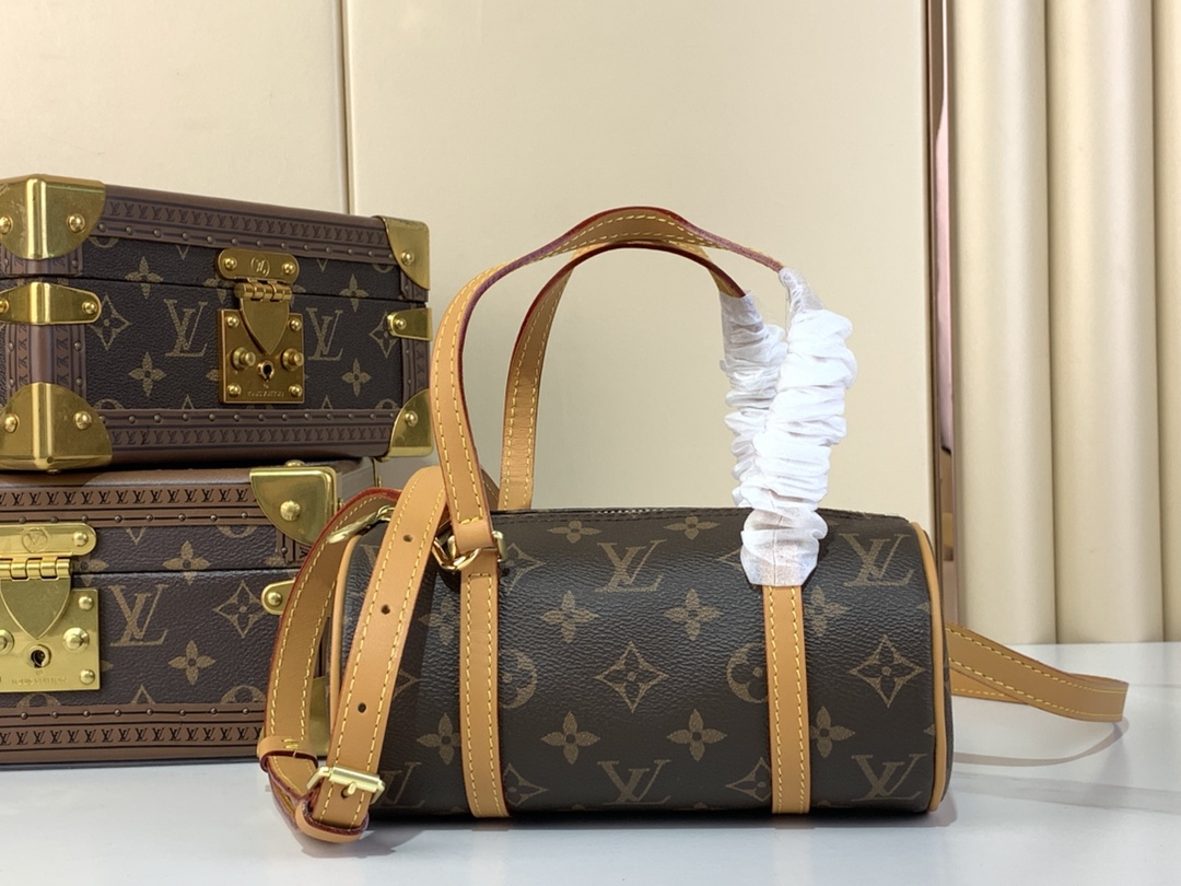 [TOP] Louis Vuitton LV Monogram Canvas Papillon 19 Bag 21*10*10cm - Brown