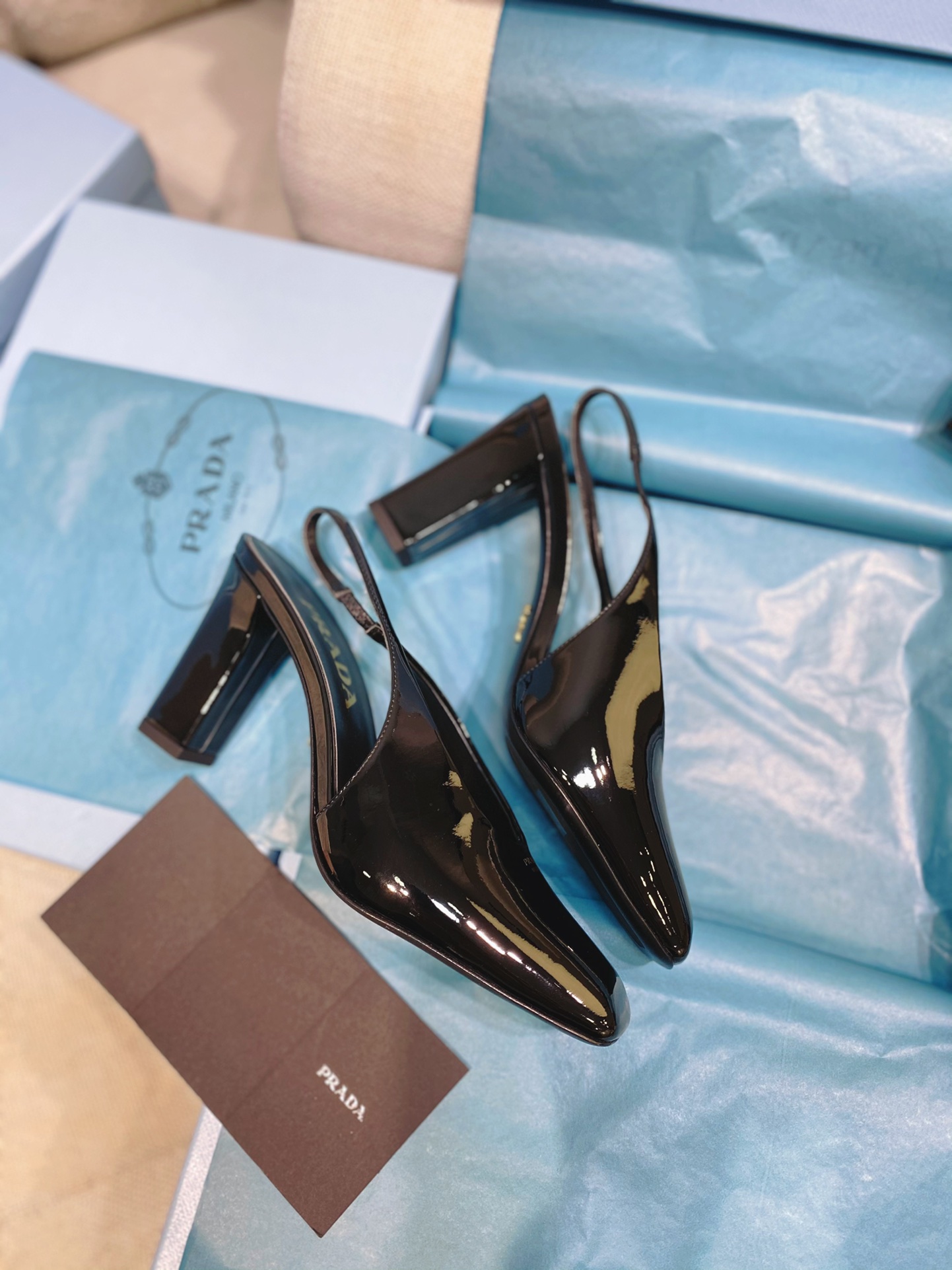 [TOP] PRADA High-Heeled Sandals Patent Calf Leather - 4 Colour