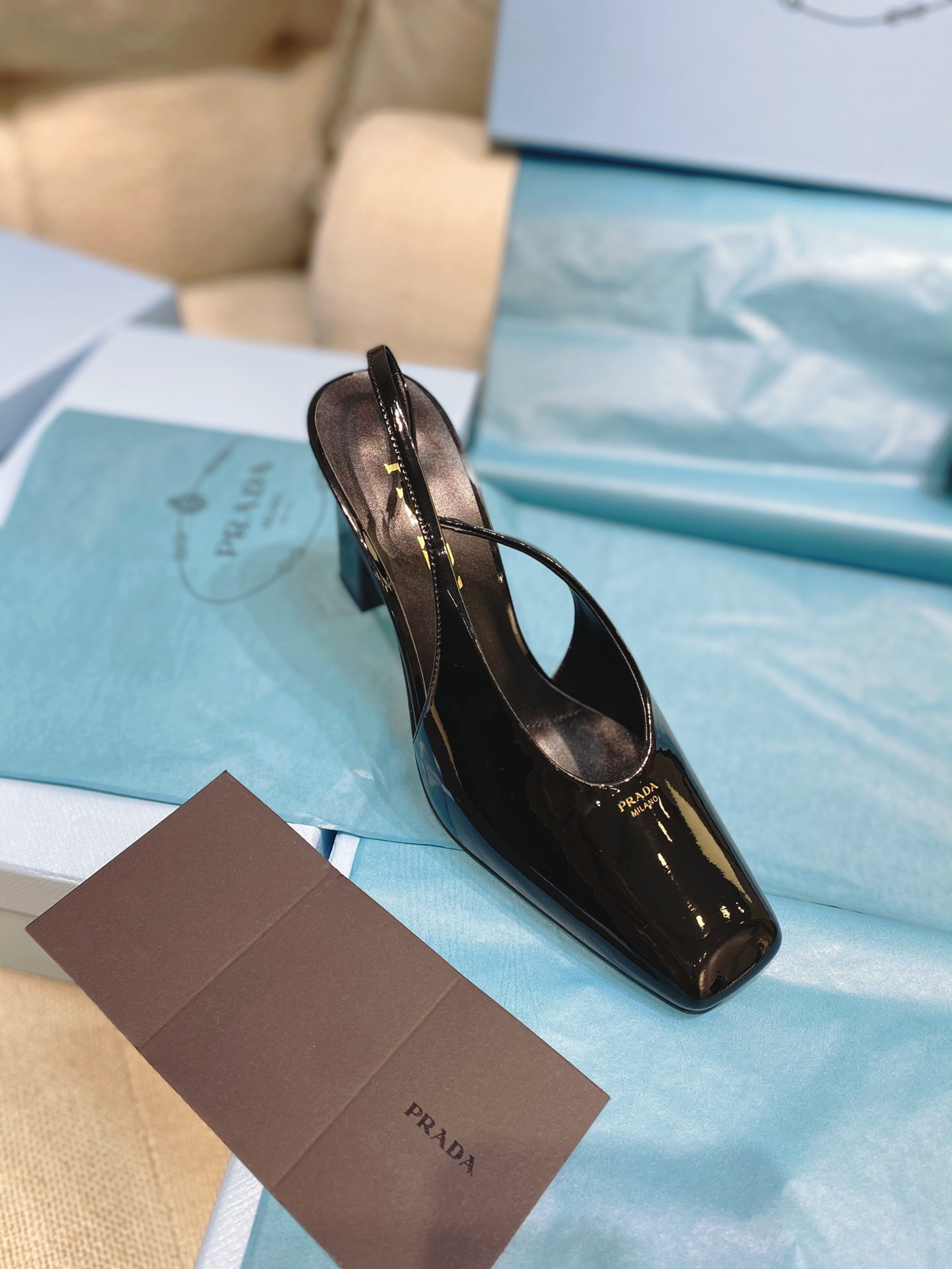 [TOP] PRADA High-Heeled Sandals Patent Calf Leather - 4 Colour