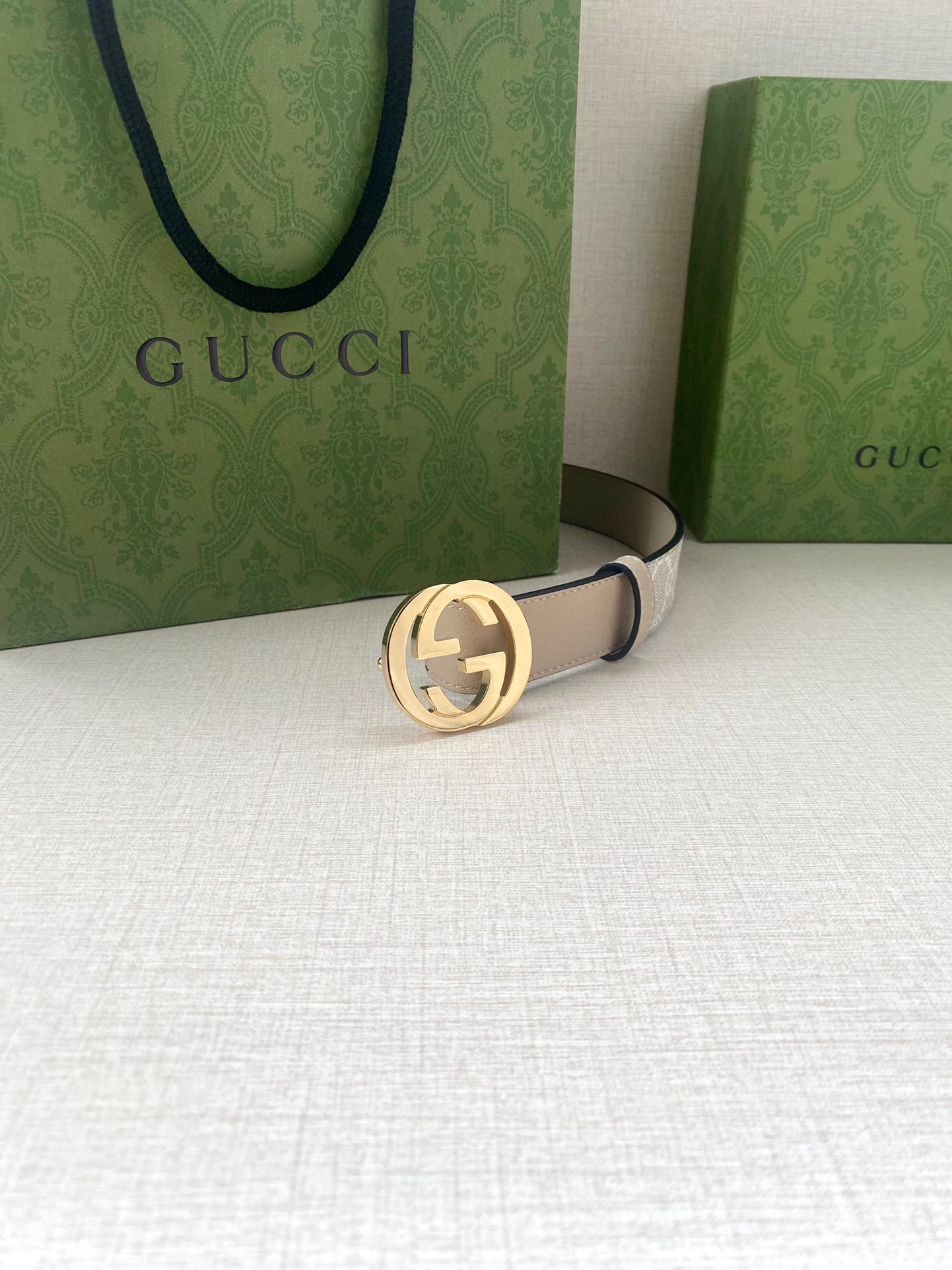 [TOP] GUCCI GG Supreme Canvas Belt Calfskin - 3.0cm