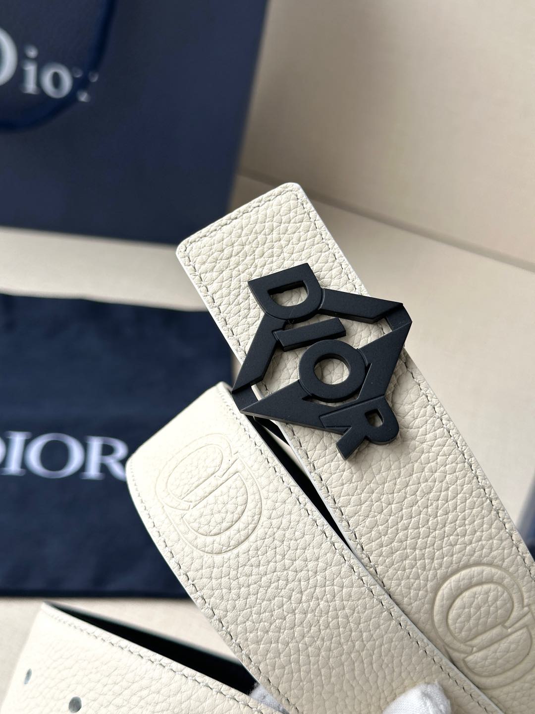 [TOP] Christian Dior Reversible Belt Calfskin - 3.5cm