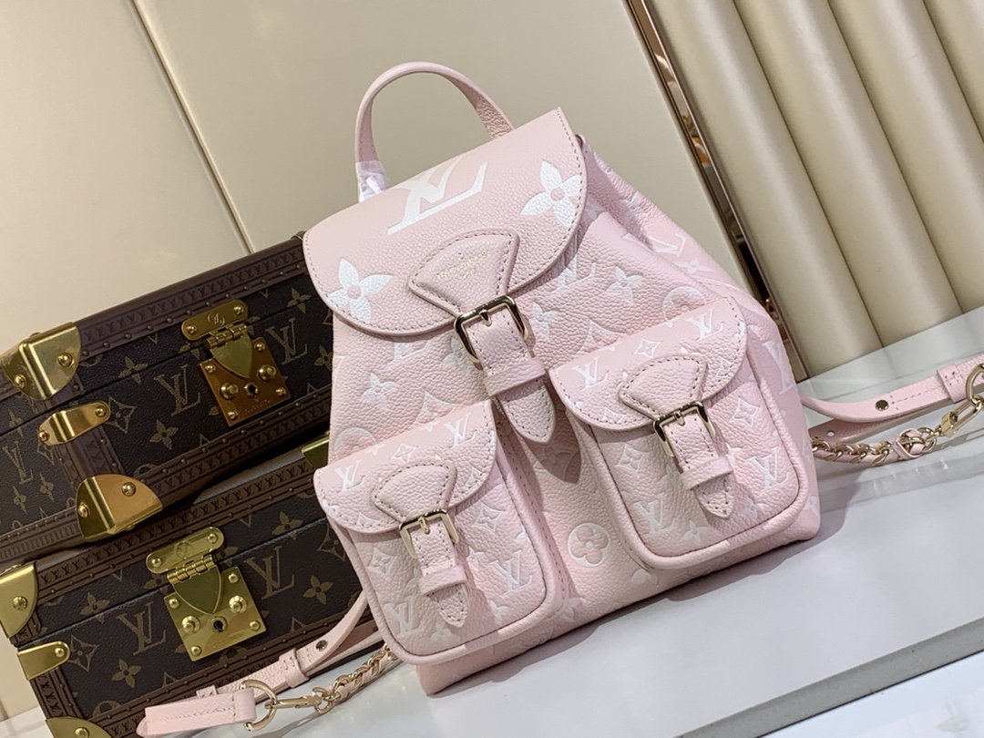 [TOP] Louis Vuitton LV Monogram Empreinte Backpack  20 x22x14cm-Pink