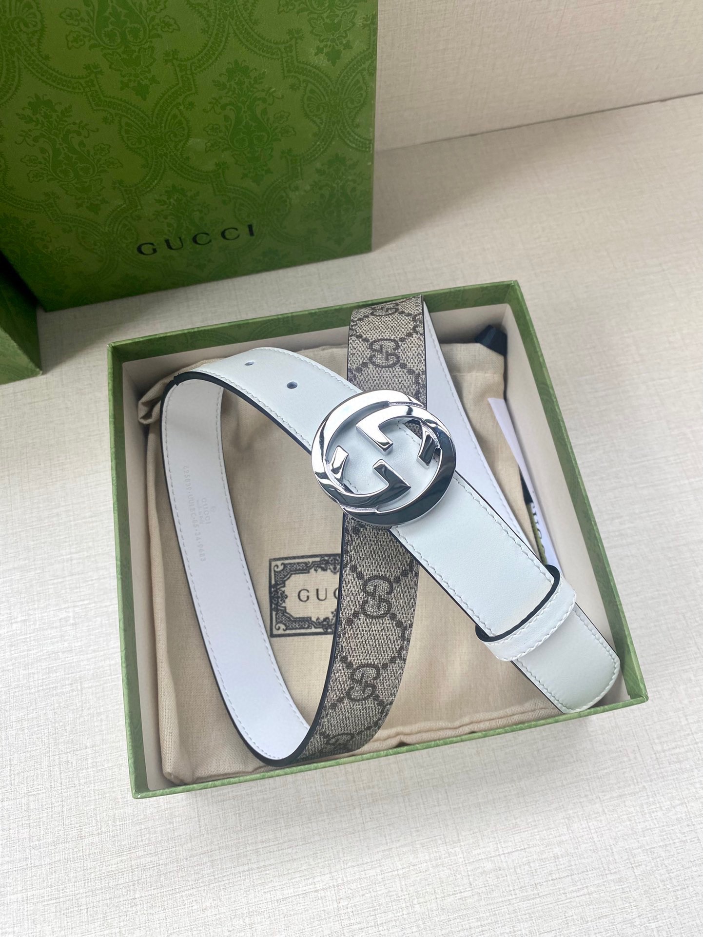 [TOP] GUCCI GG Supreme Canvas Belt Calfskin - 3.0cm