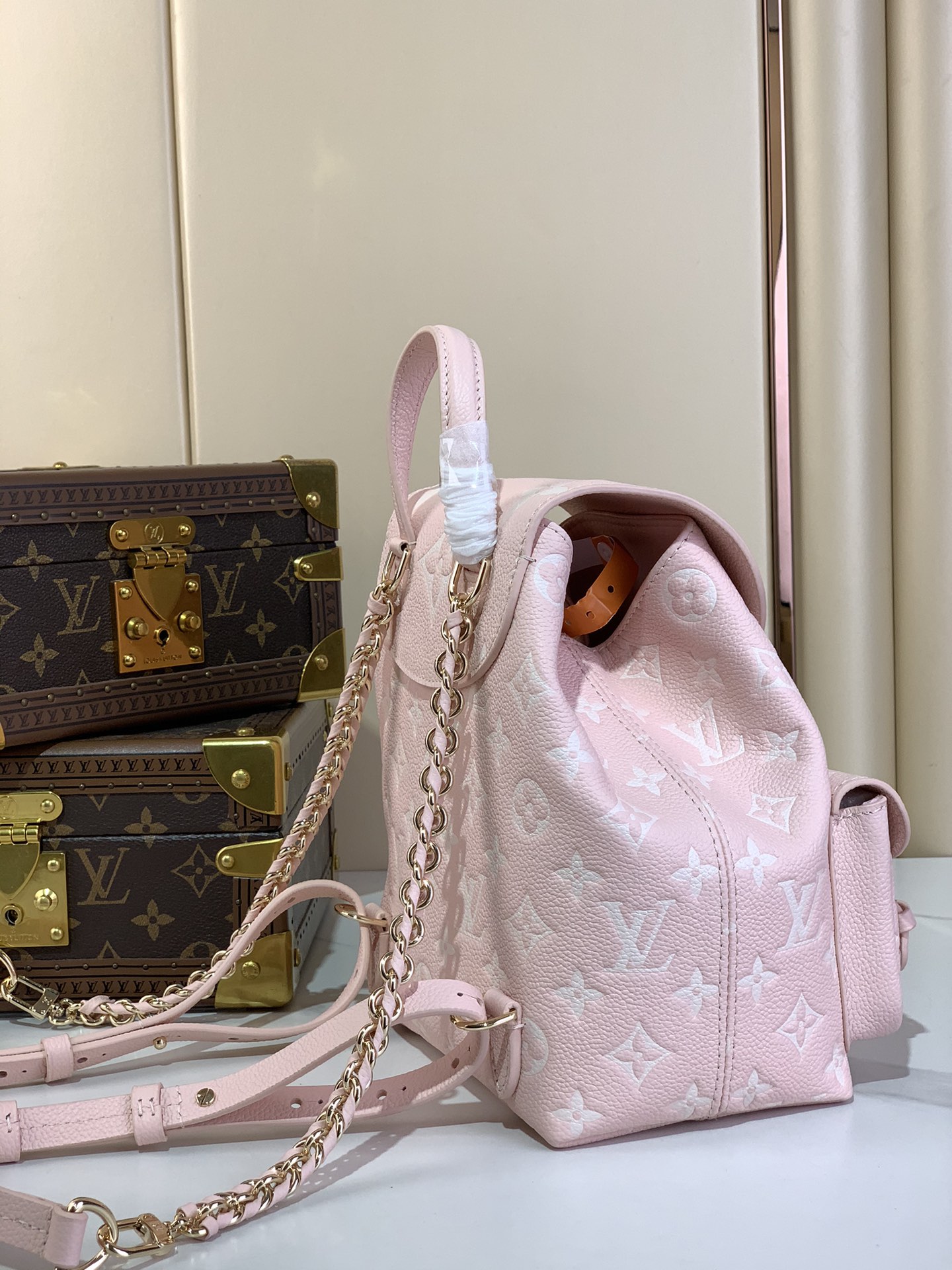 [TOP] Louis Vuitton LV Monogram Empreinte Backpack  20 x22x14cm-Pink