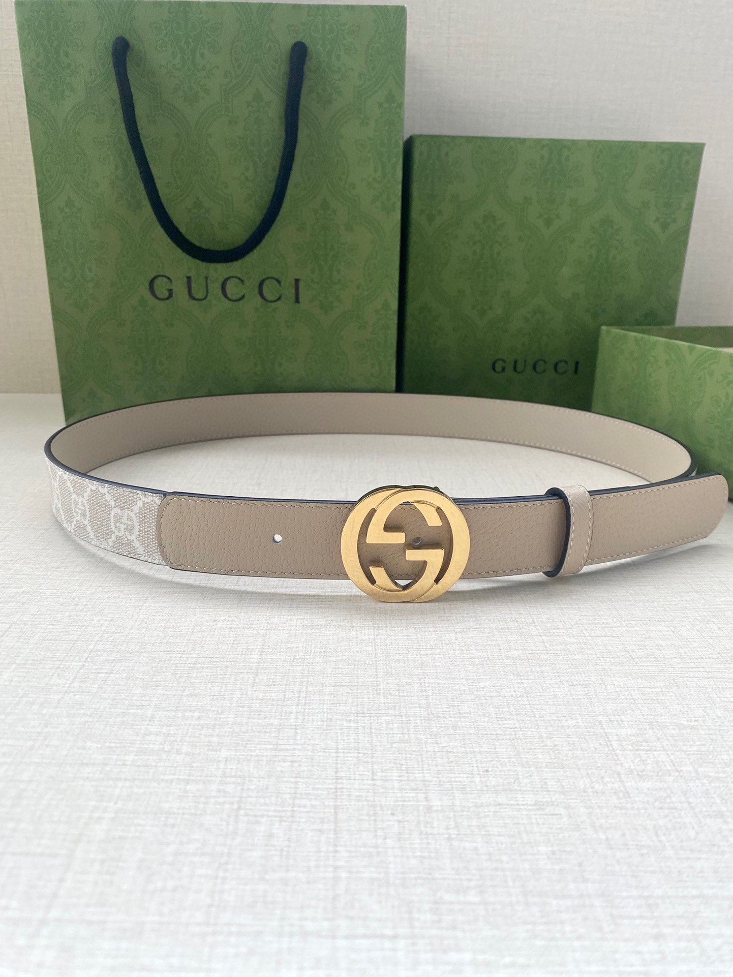 [TOP] GUCCI GG Supreme Canvas Belt Calfskin - 3.0cm
