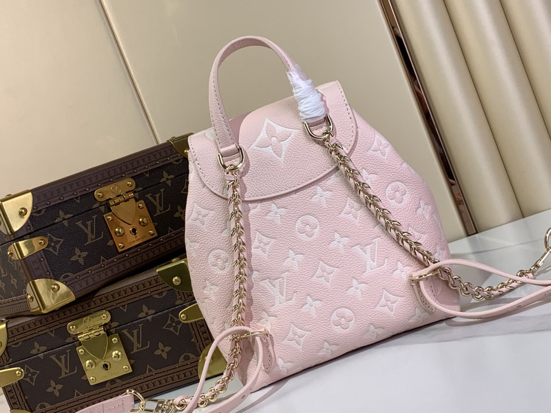 [TOP] Louis Vuitton LV Monogram Empreinte Backpack  20 x22x14cm-Pink
