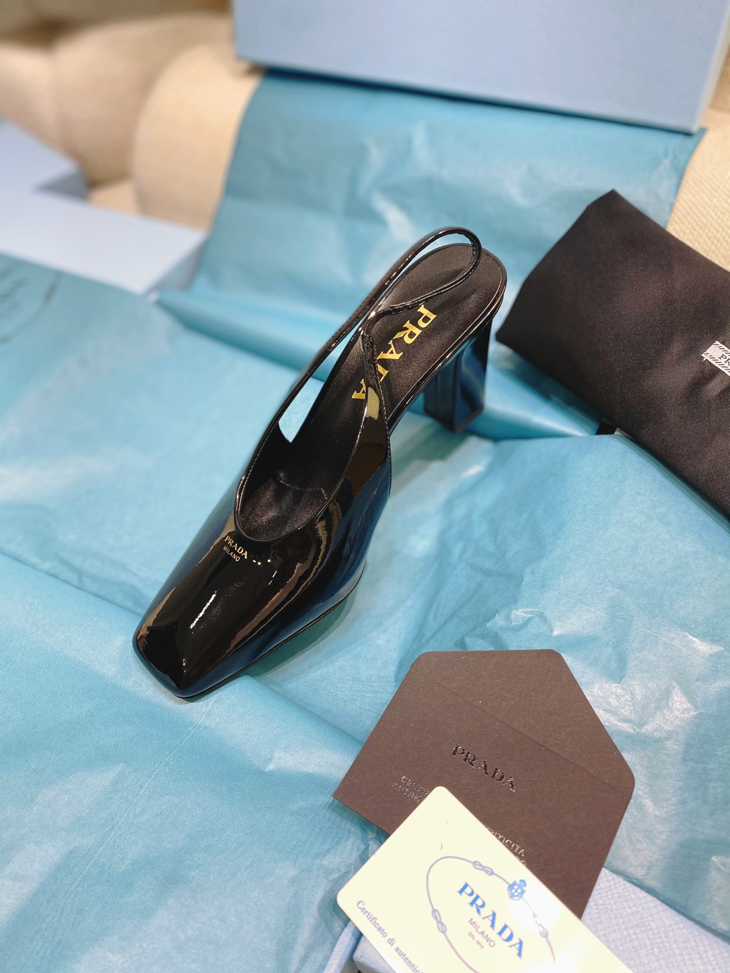 [TOP] PRADA High-Heeled Sandals Patent Calf Leather - 4 Colour