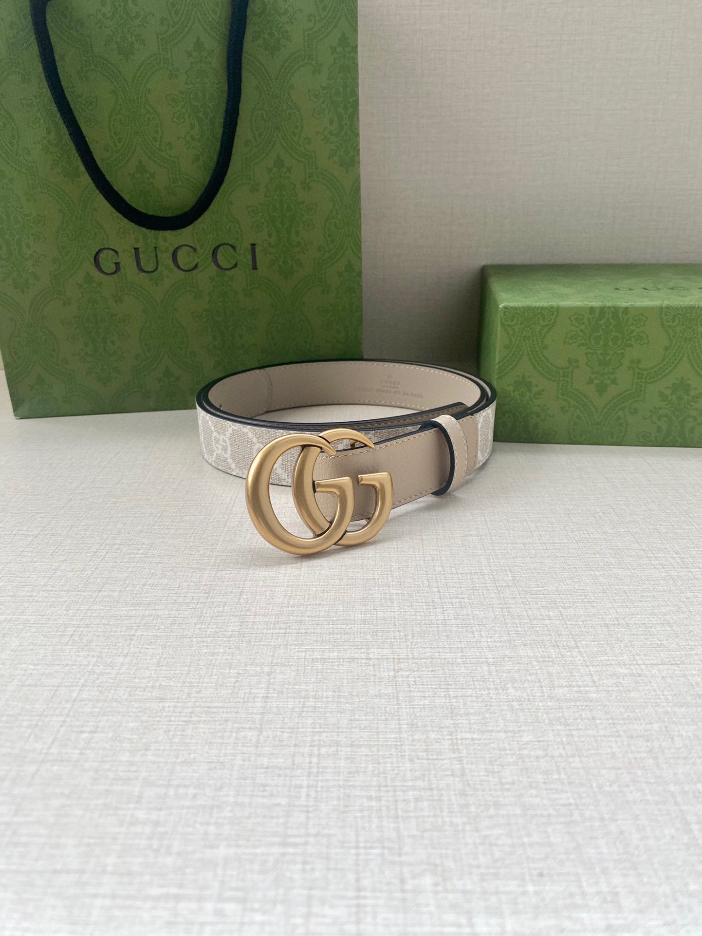 [TOP] GUCCI GG Supreme Canvas Belt Calfskin - 3.0cm