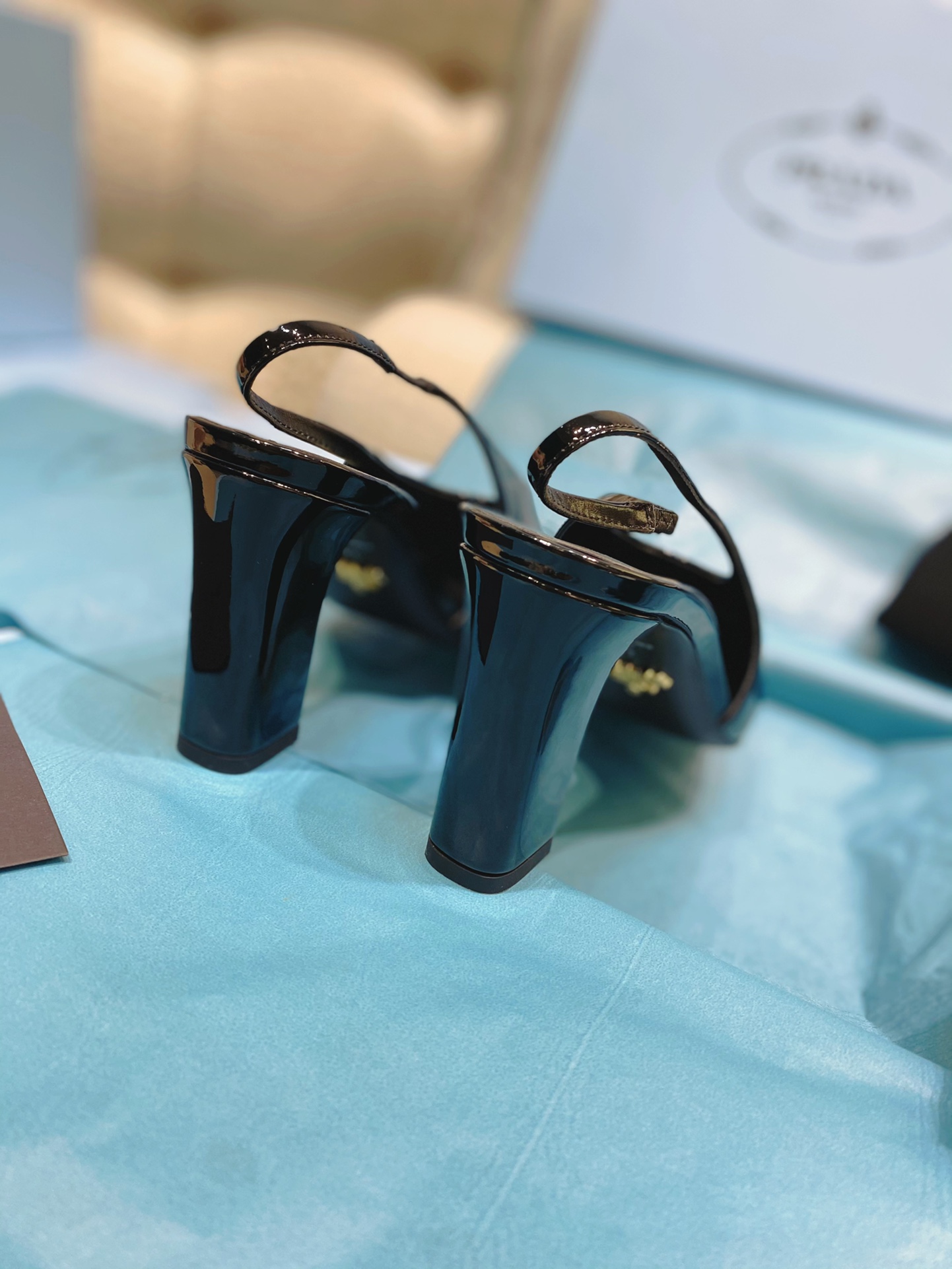 [TOP] PRADA High-Heeled Sandals Patent Calf Leather - 4 Colour