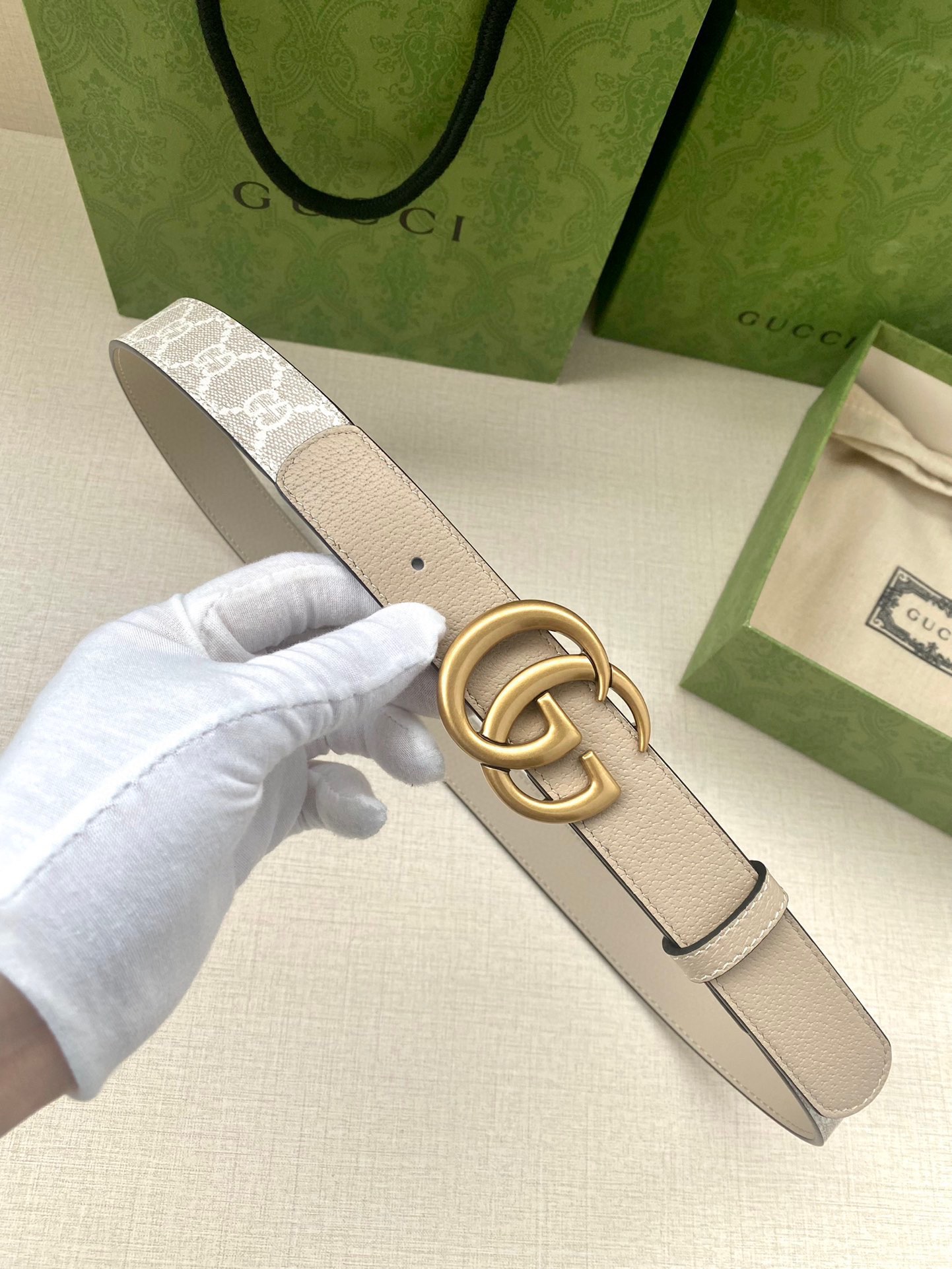 [TOP] GUCCI GG Supreme Canvas Belt Calfskin - 3.0cm