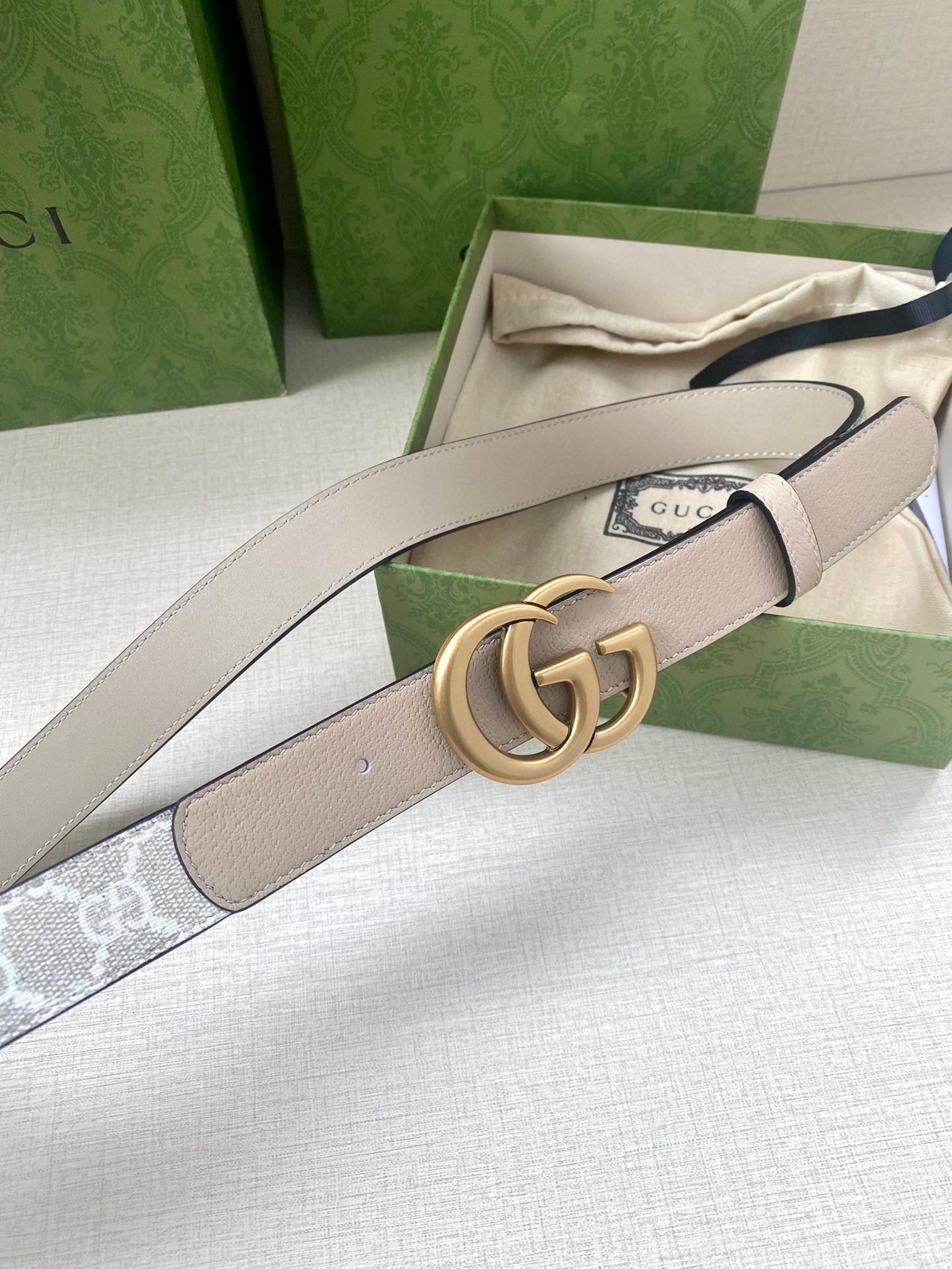 [TOP] GUCCI GG Supreme Canvas Belt Calfskin - 3.0cm