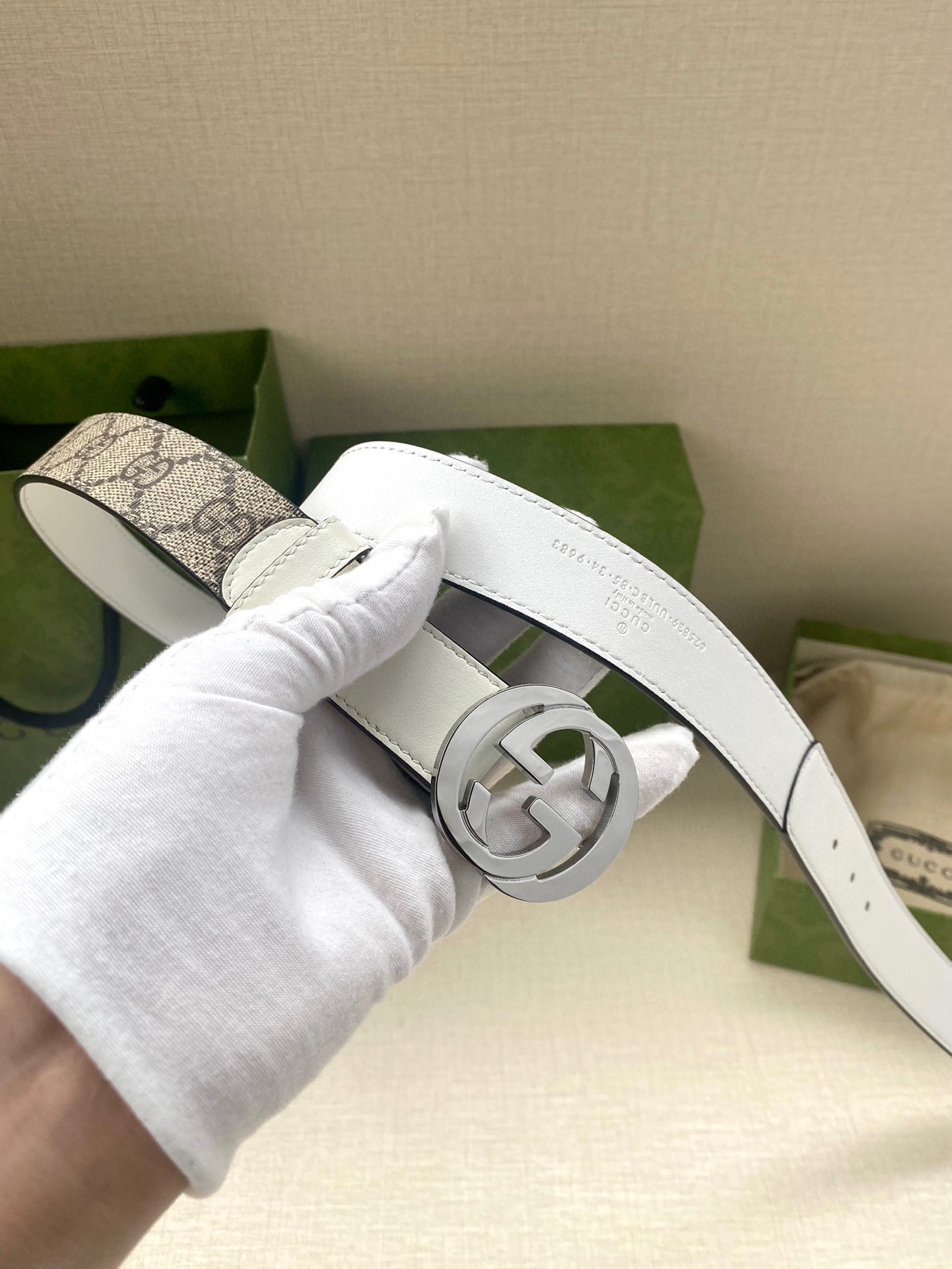 [TOP] GUCCI GG Supreme Canvas Belt Calfskin - 3.0cm