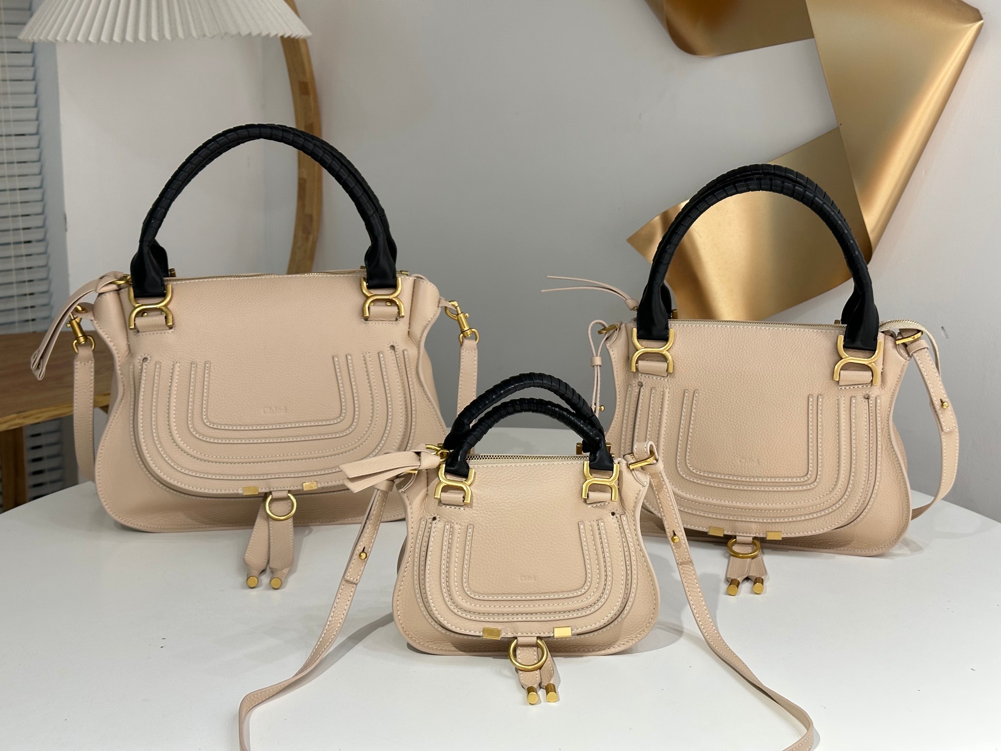 [TOP] Chloe Marcie Leather Handbag  3 Sizes-2 Colors