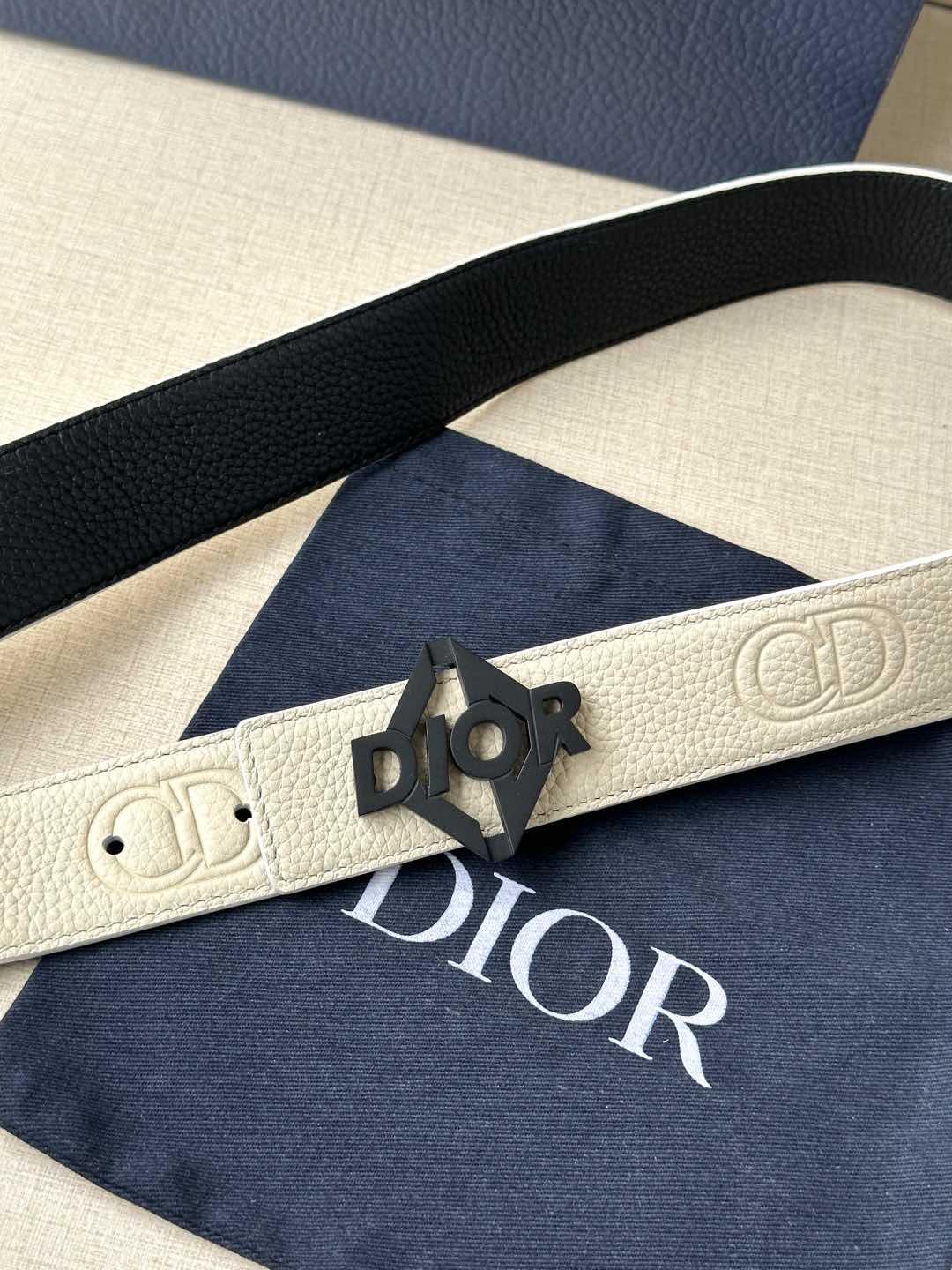 [TOP] Christian Dior Reversible Belt Calfskin - 3.5cm