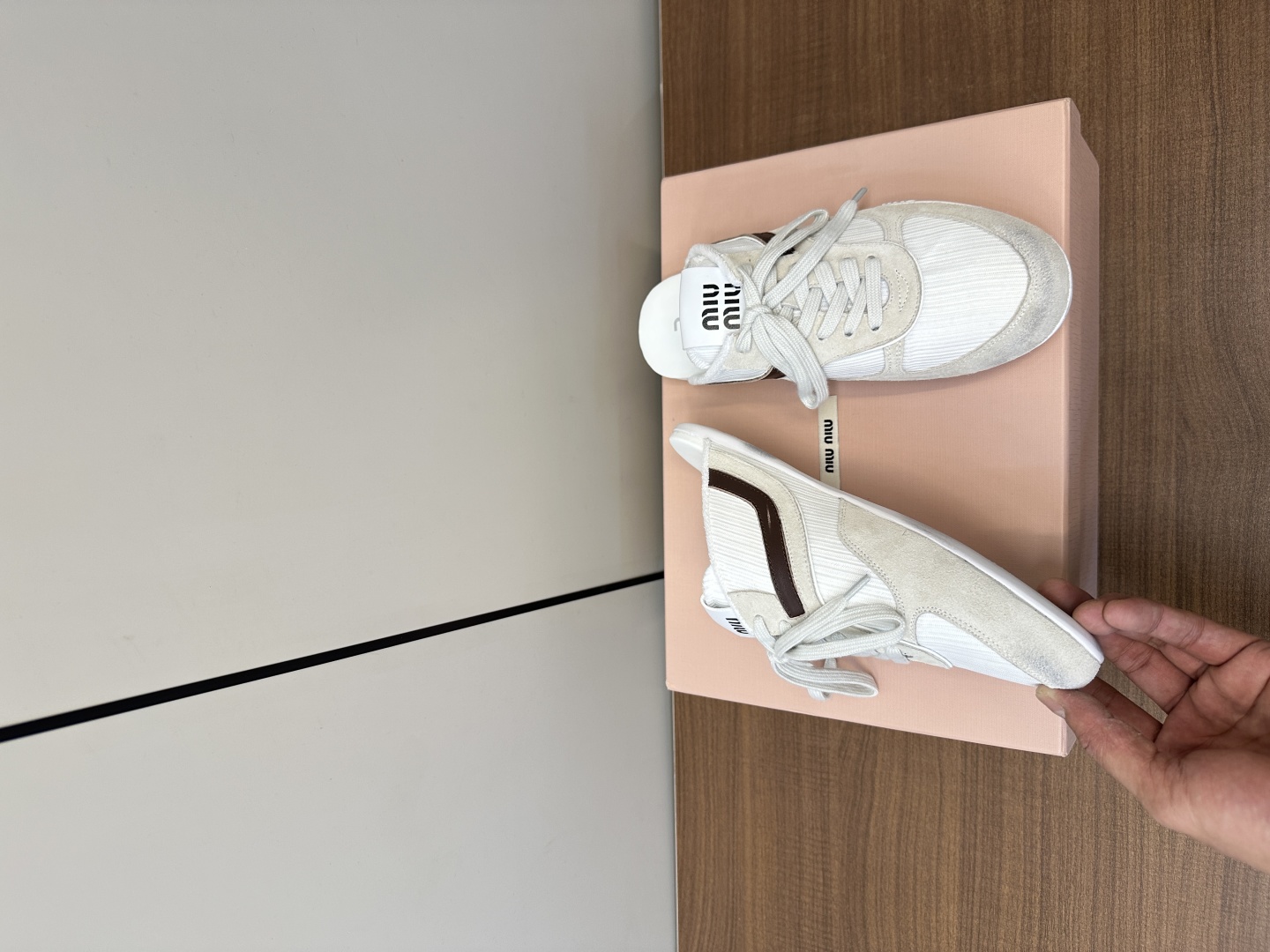 [TOP] Miu Miu Half Sneakers Cowhide - White