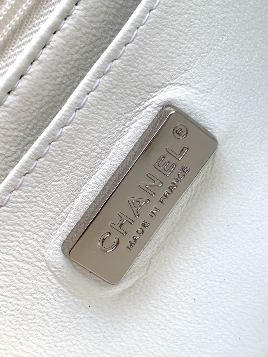 [TOP] CHANEL Printed Flap Bag Canvas 20cm/25cm - White&SHW