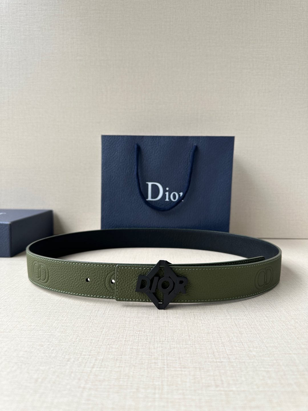 [TOP] Christian Dior Reversible Belt Calfskin - 3.5cm