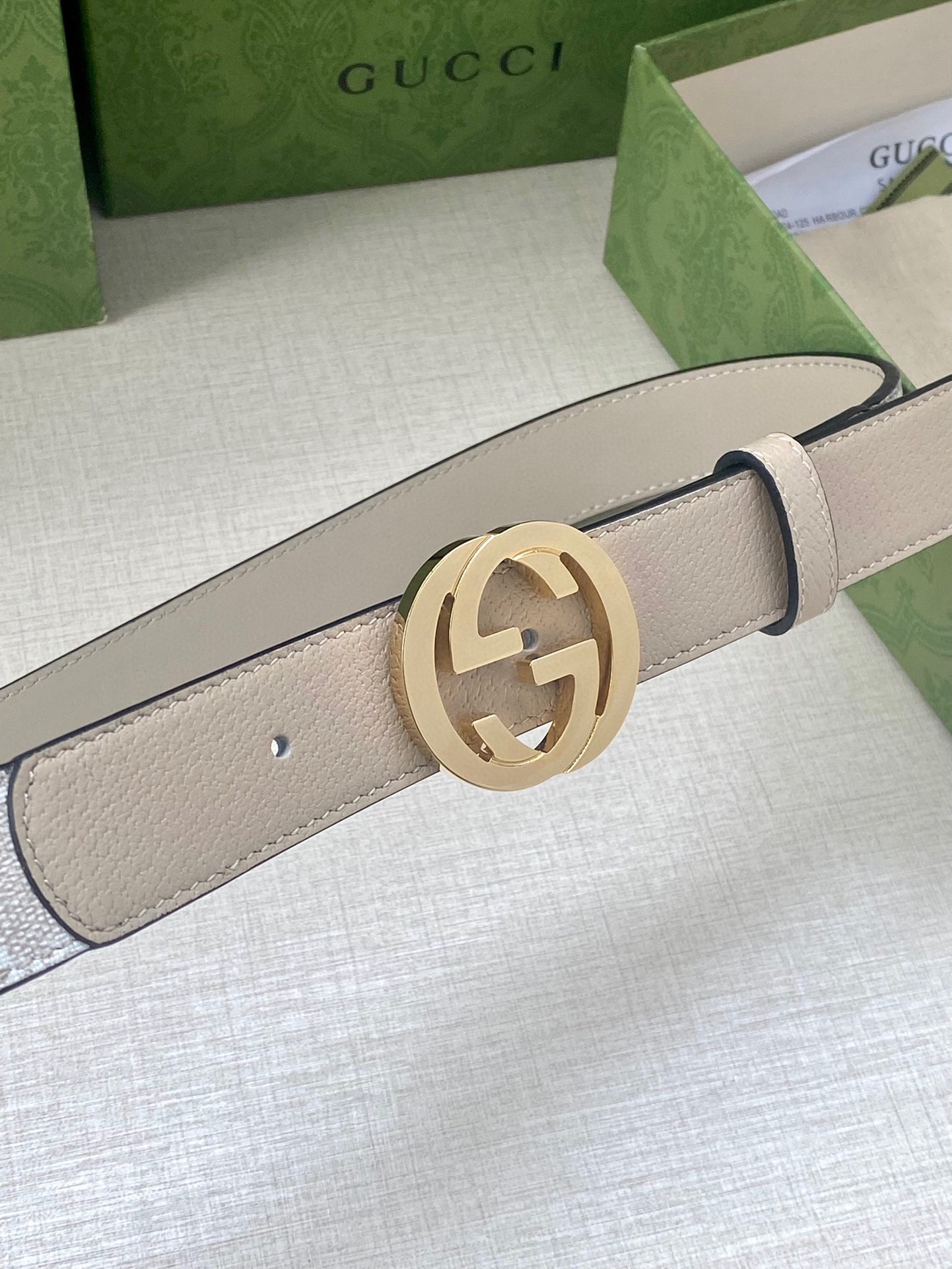 [TOP] GUCCI GG Supreme Canvas Belt Calfskin - 3.0cm