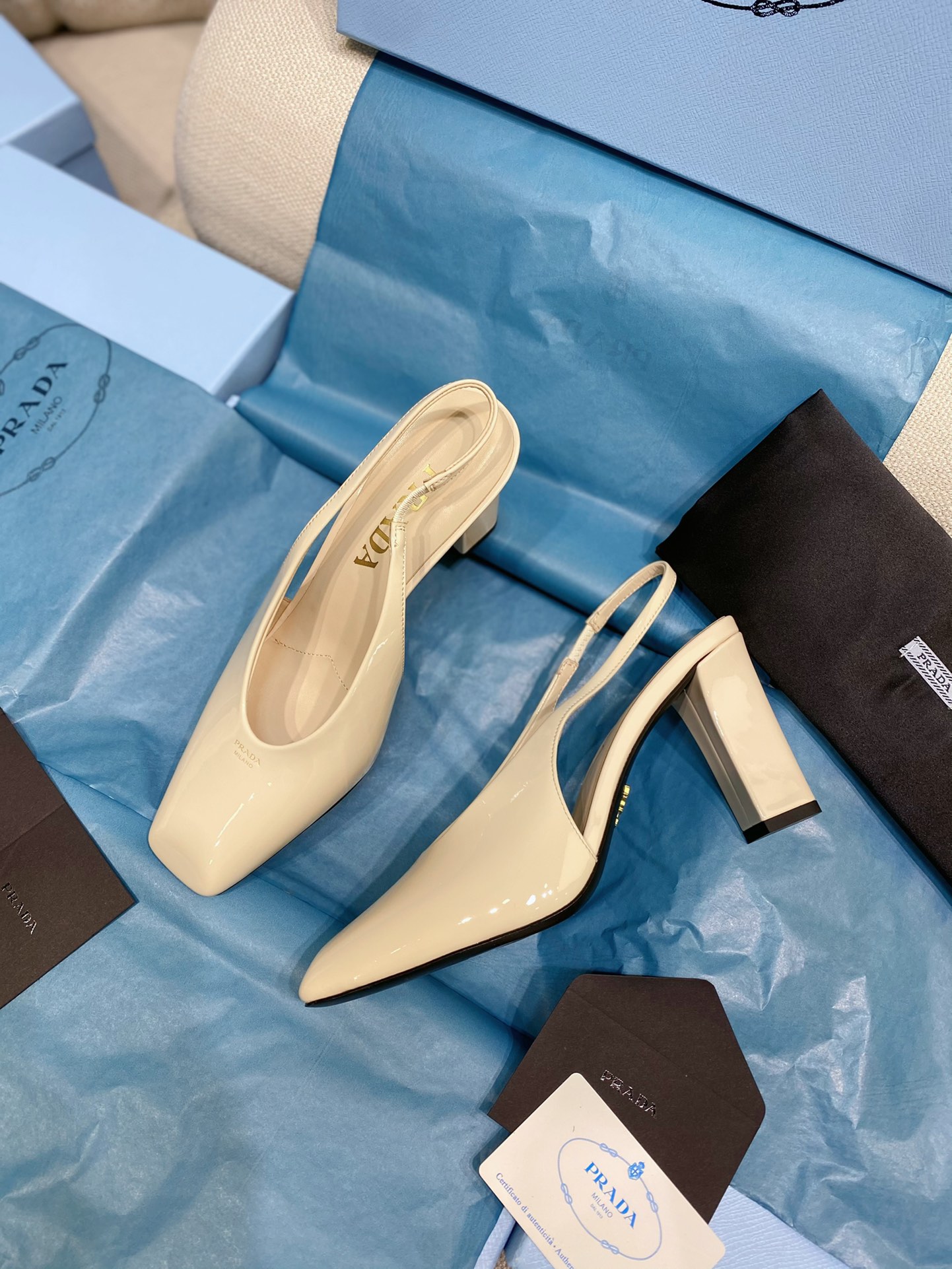 [TOP] PRADA High-Heeled Sandals Patent Calf Leather - 4 Colour