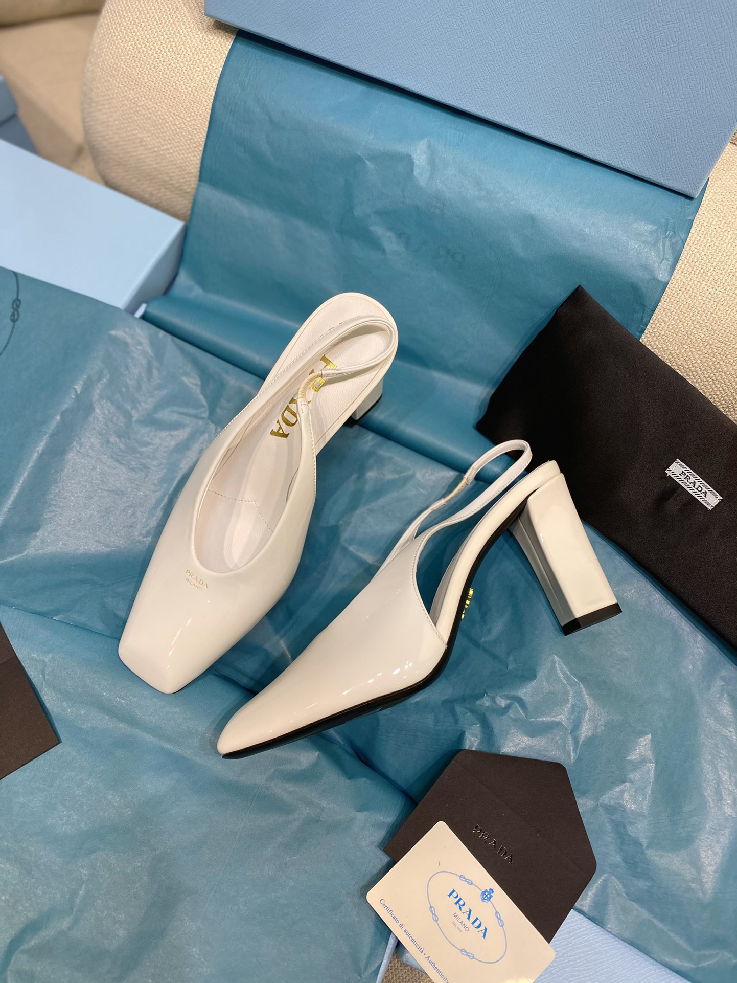 [TOP] PRADA High-Heeled Sandals Patent Calf Leather - 4 Colour