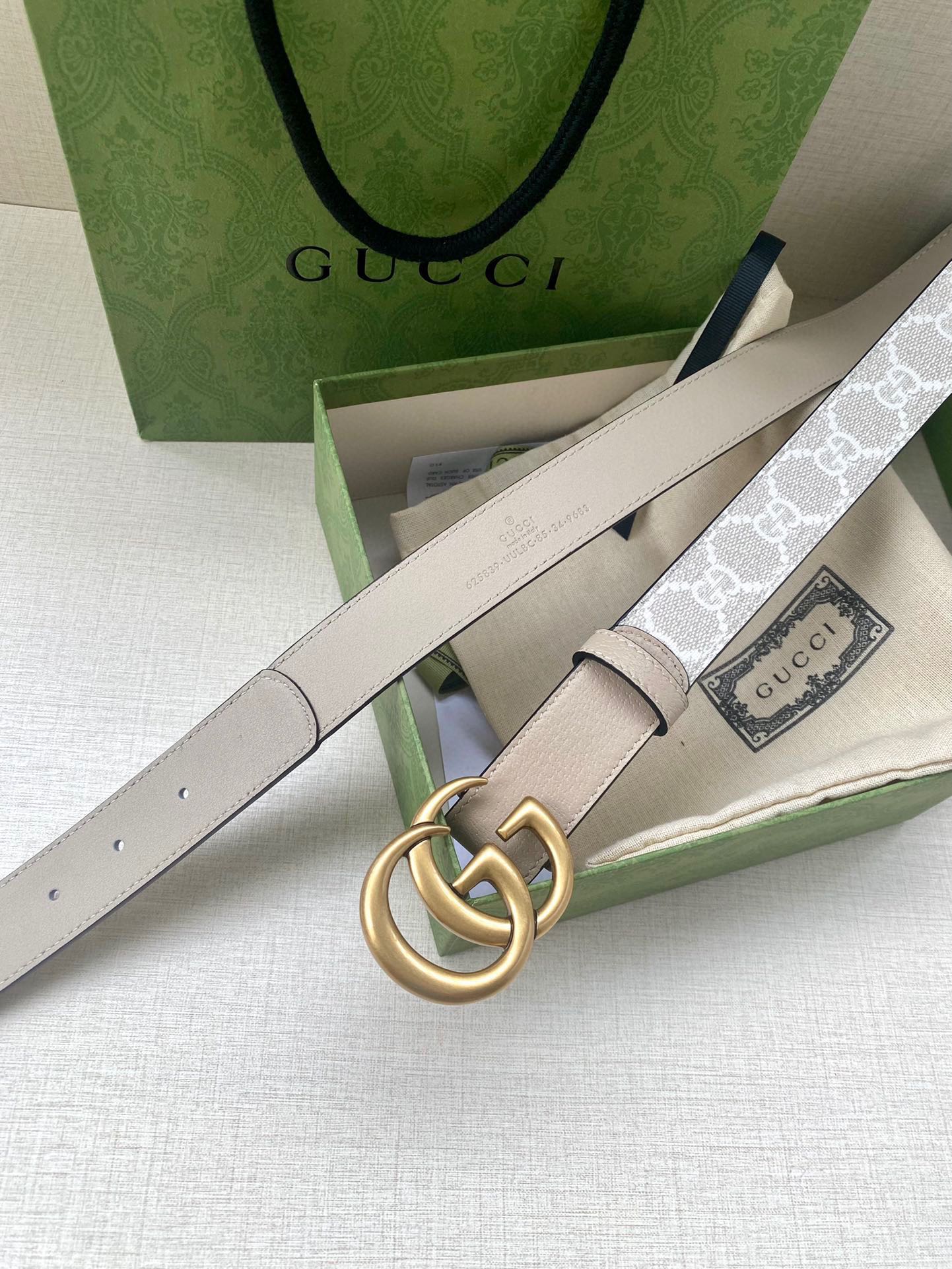 [TOP] GUCCI GG Supreme Canvas Belt Calfskin - 3.0cm