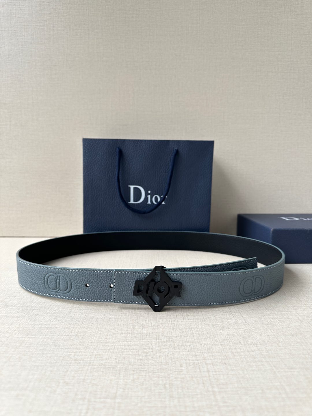 [TOP] Christian Dior Reversible Belt Calfskin - 3.5cm