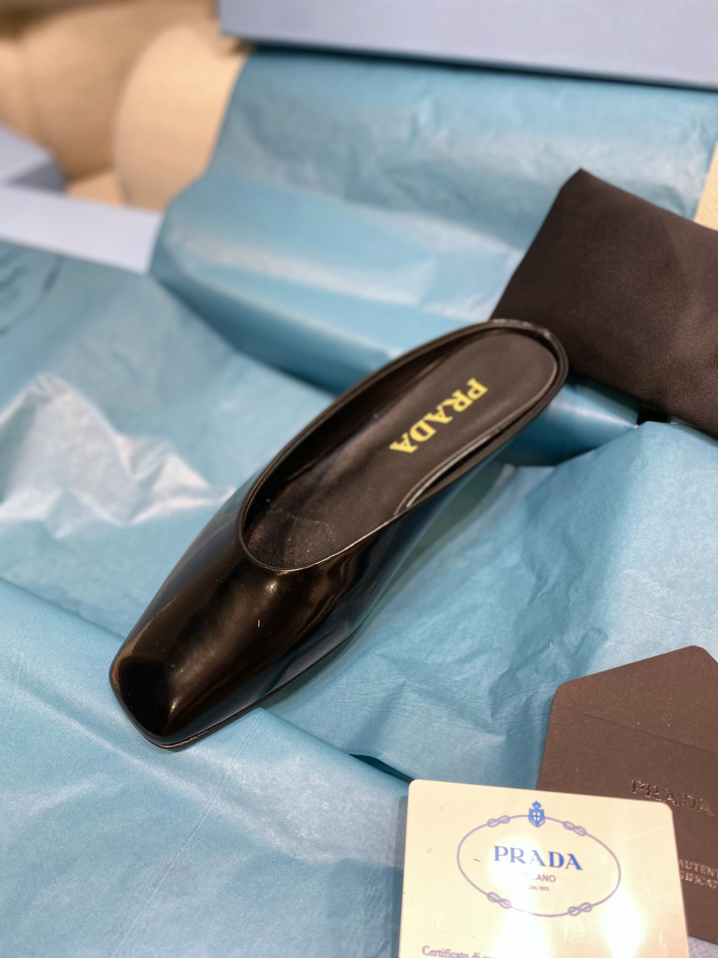 [TOP] PRADA Flat Slippers - Black