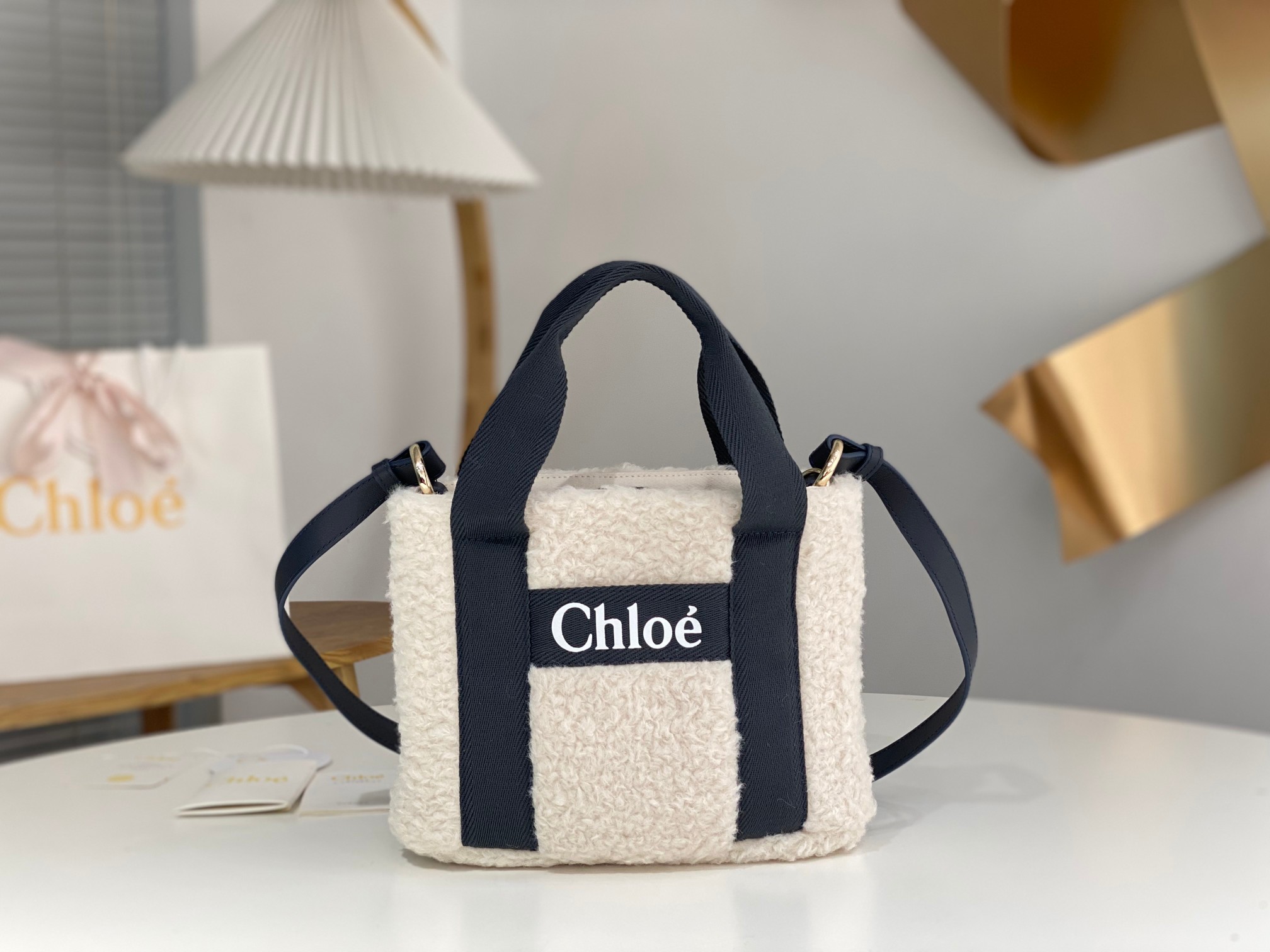 [TOP] Chloe  Wool Woody Tote Bag 25*20*8cm-2 Colors