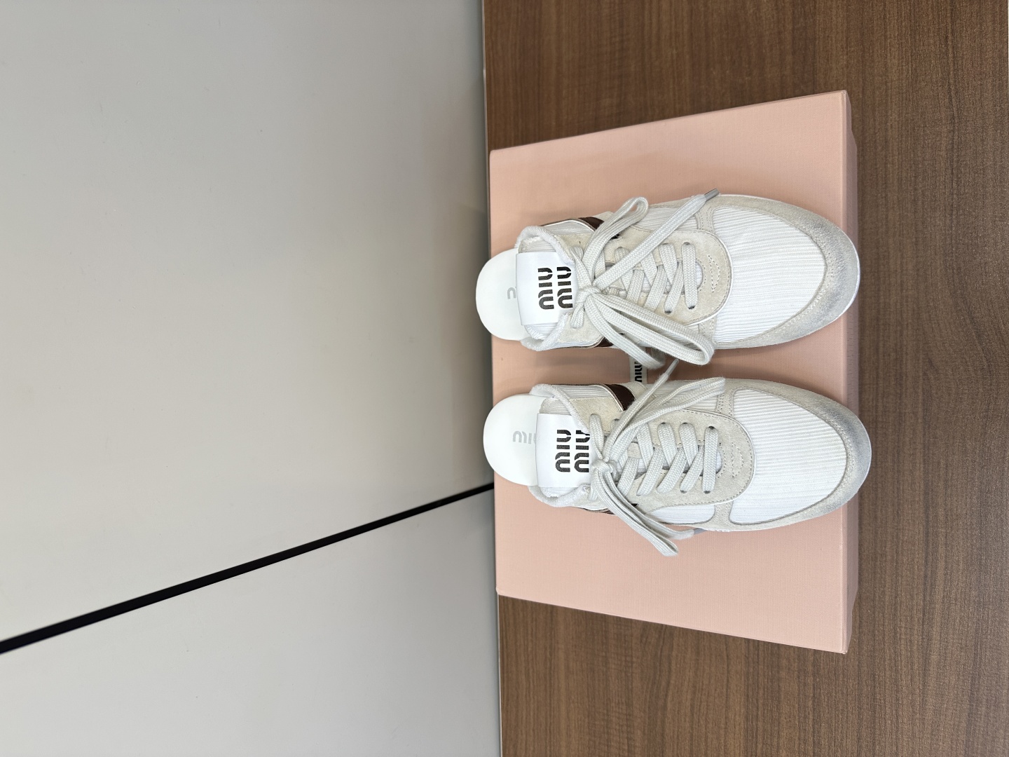 [TOP] Miu Miu Half Sneakers Cowhide - White