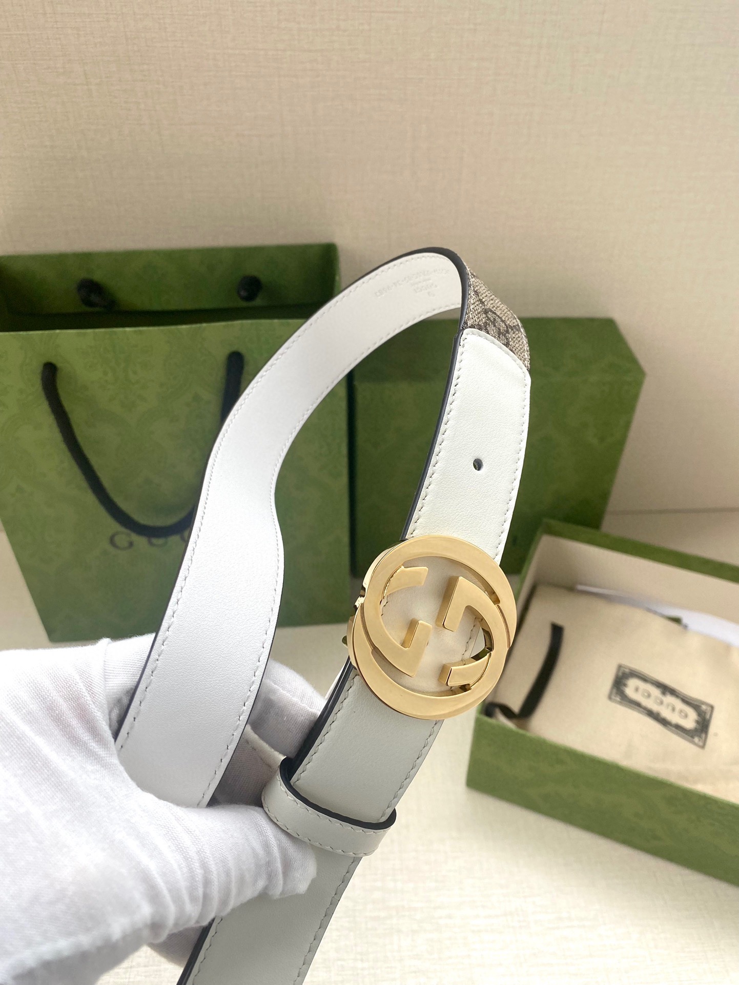 [TOP] GUCCI GG Supreme Canvas Belt Calfskin - 3.0cm